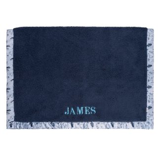 Embroidered Coastal Calm Plush Blanket