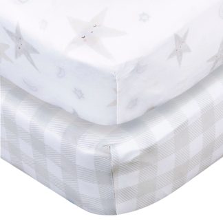 2-Pack Neutral Celestial Stretchy Crib Sheets