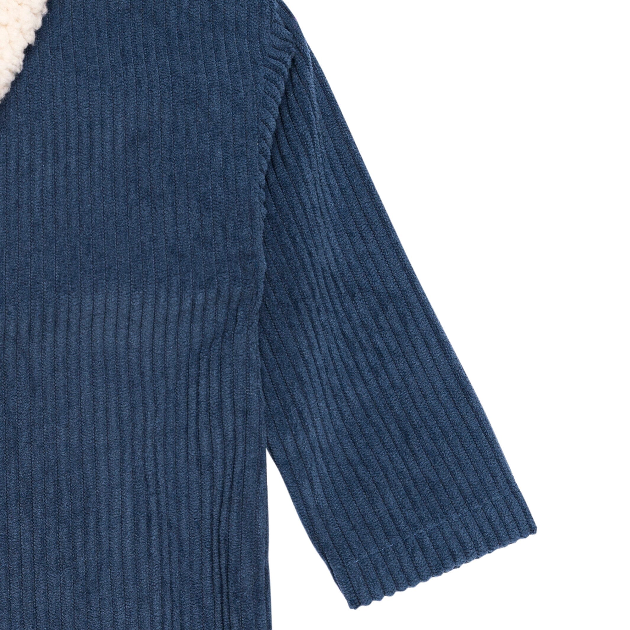 Baby Boys Navy Sherpa Collar Corduroy Romper - Image 6