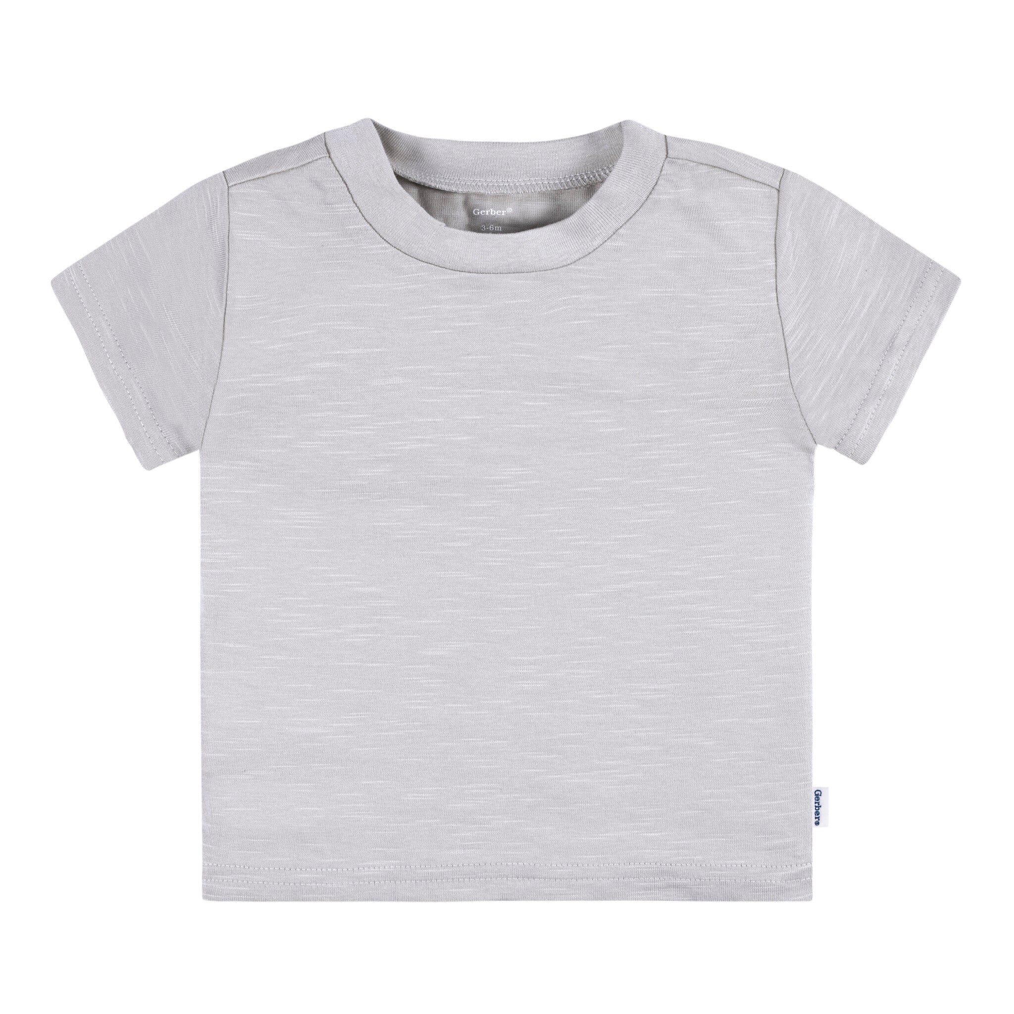 5-Pack Baby Neutral Greys Short Sleeve Tees - Image 6