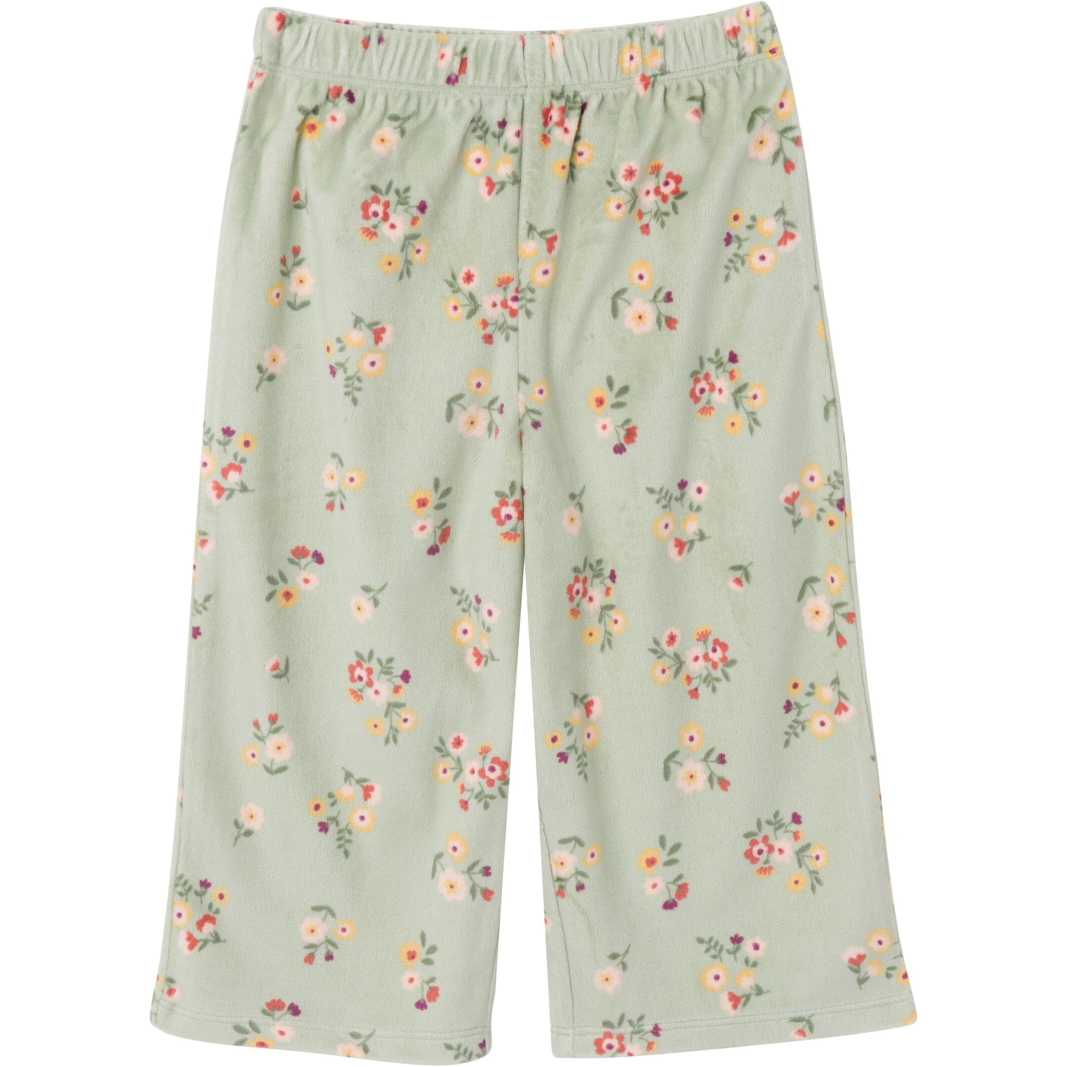 2-Piece Infant & Toddler Girls Green Flower Fleece Pajama Set - Image 5