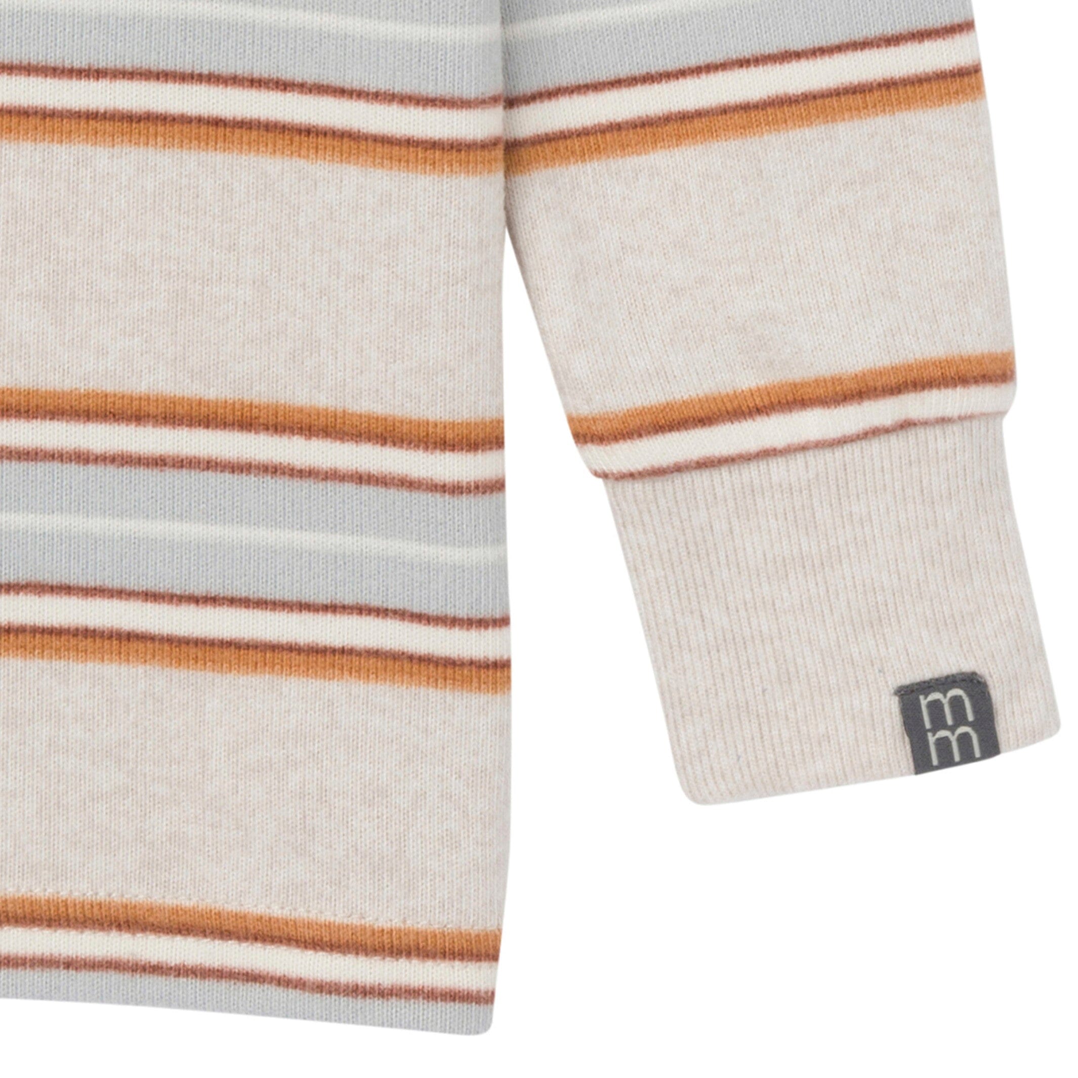 2-Piece Infant & Toddler Neutral Oatmeal Heather Stripe Hacci Pajama Set - Image 4