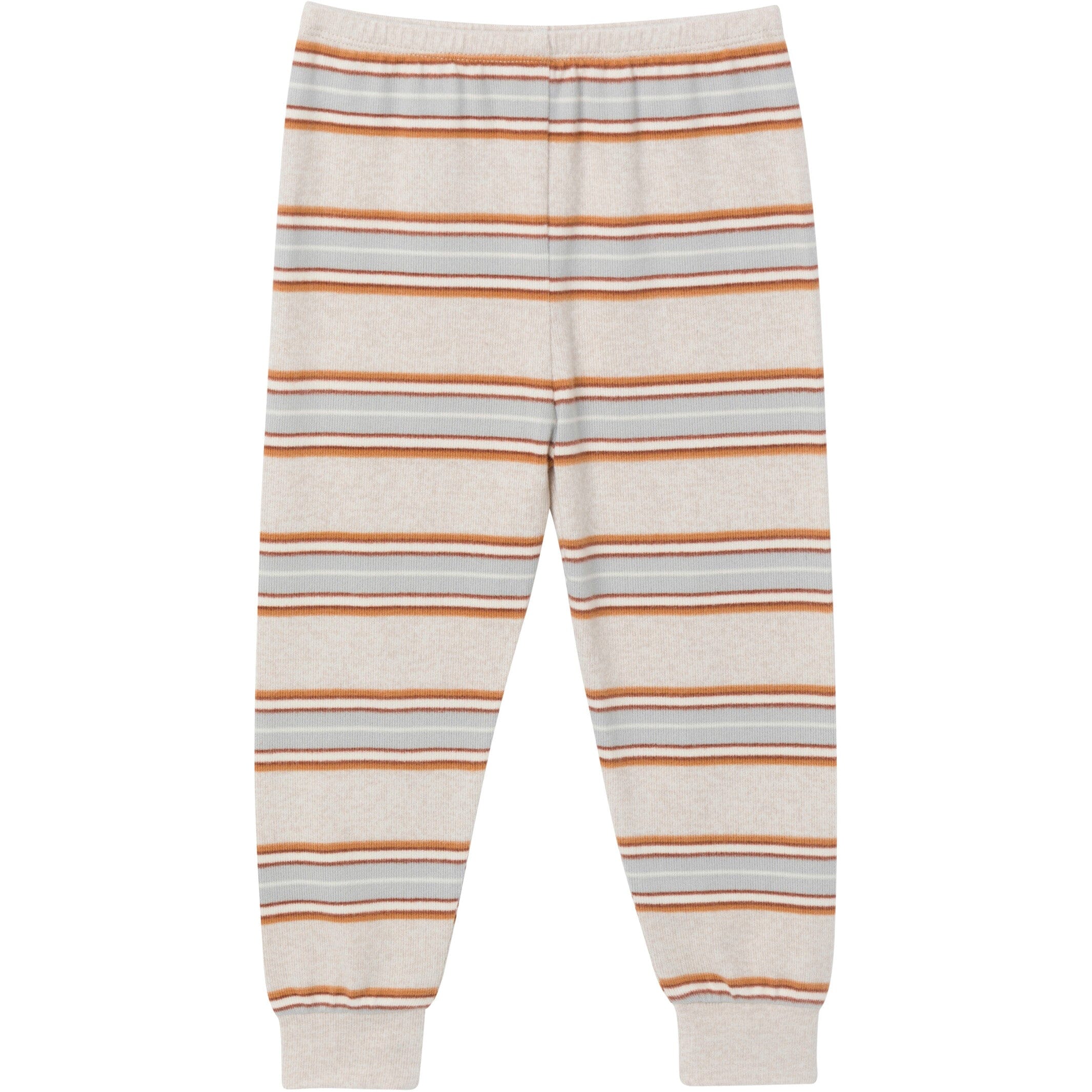 2-Piece Infant & Toddler Neutral Oatmeal Heather Stripe Hacci Pajama Set - Image 5