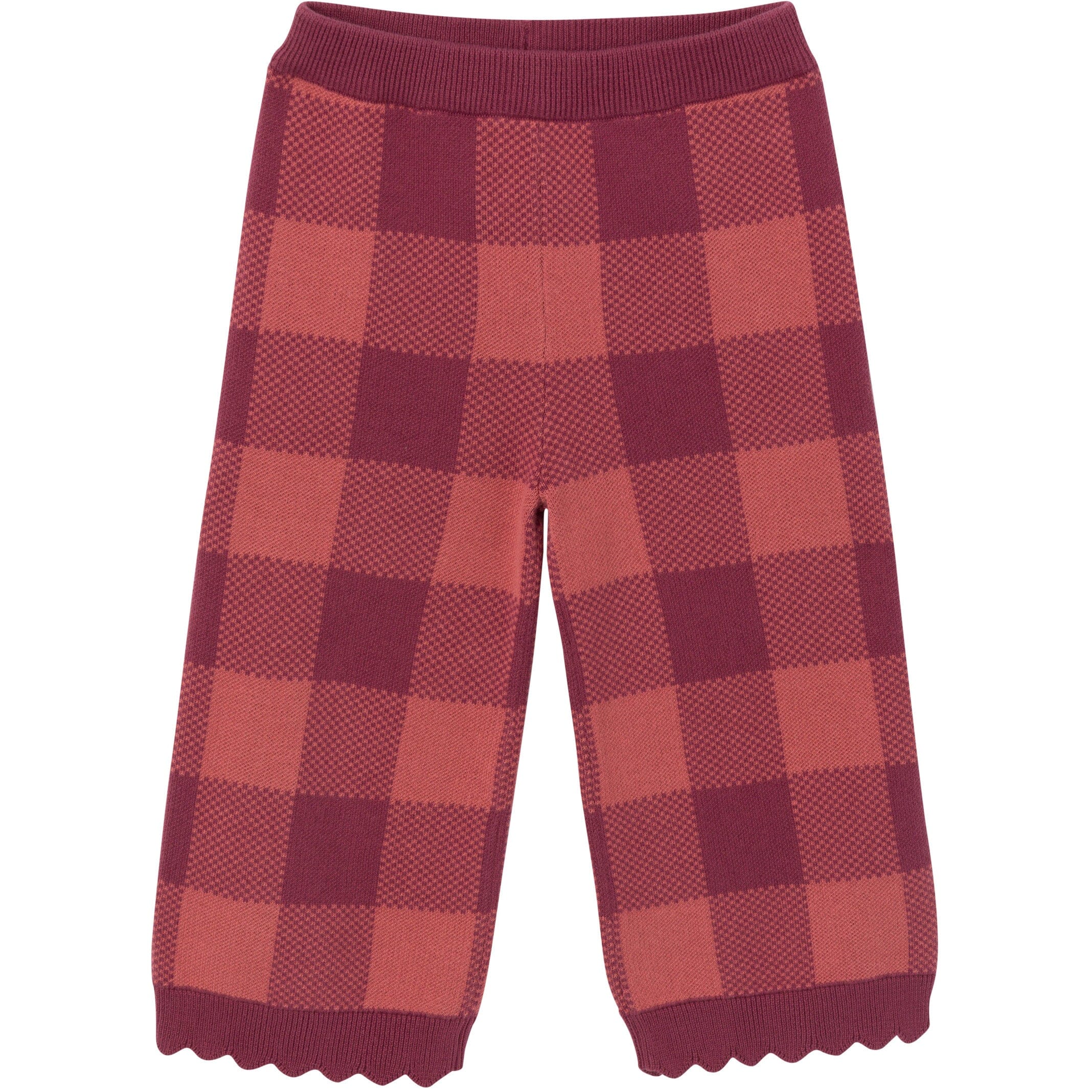 2-Piece Infant & Toddler Girls Dark Rose Large Check Sweater and Pant Set - Image 7