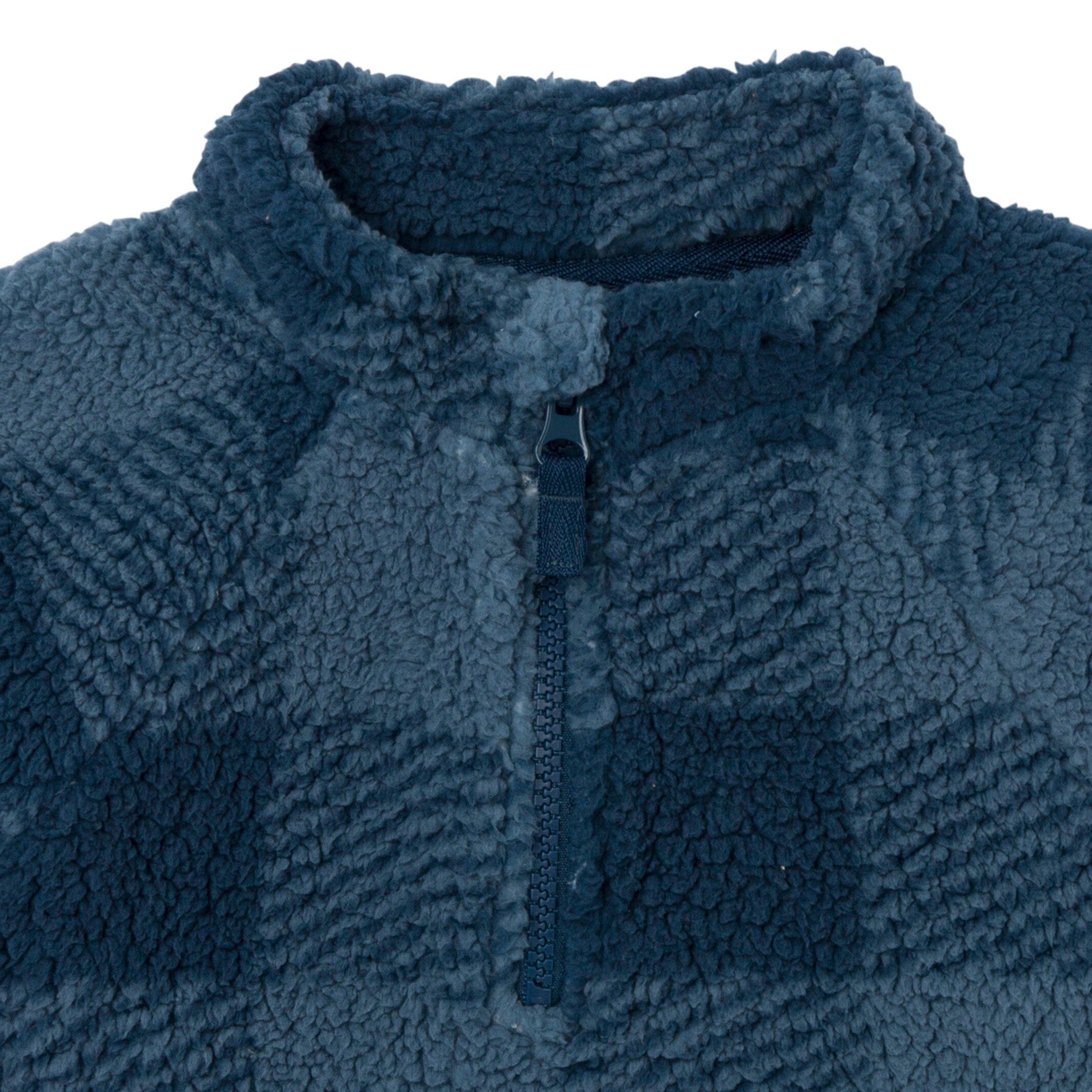Infant & Toddler Boys Navy Plaid Half-Zip Pullover - Image 3