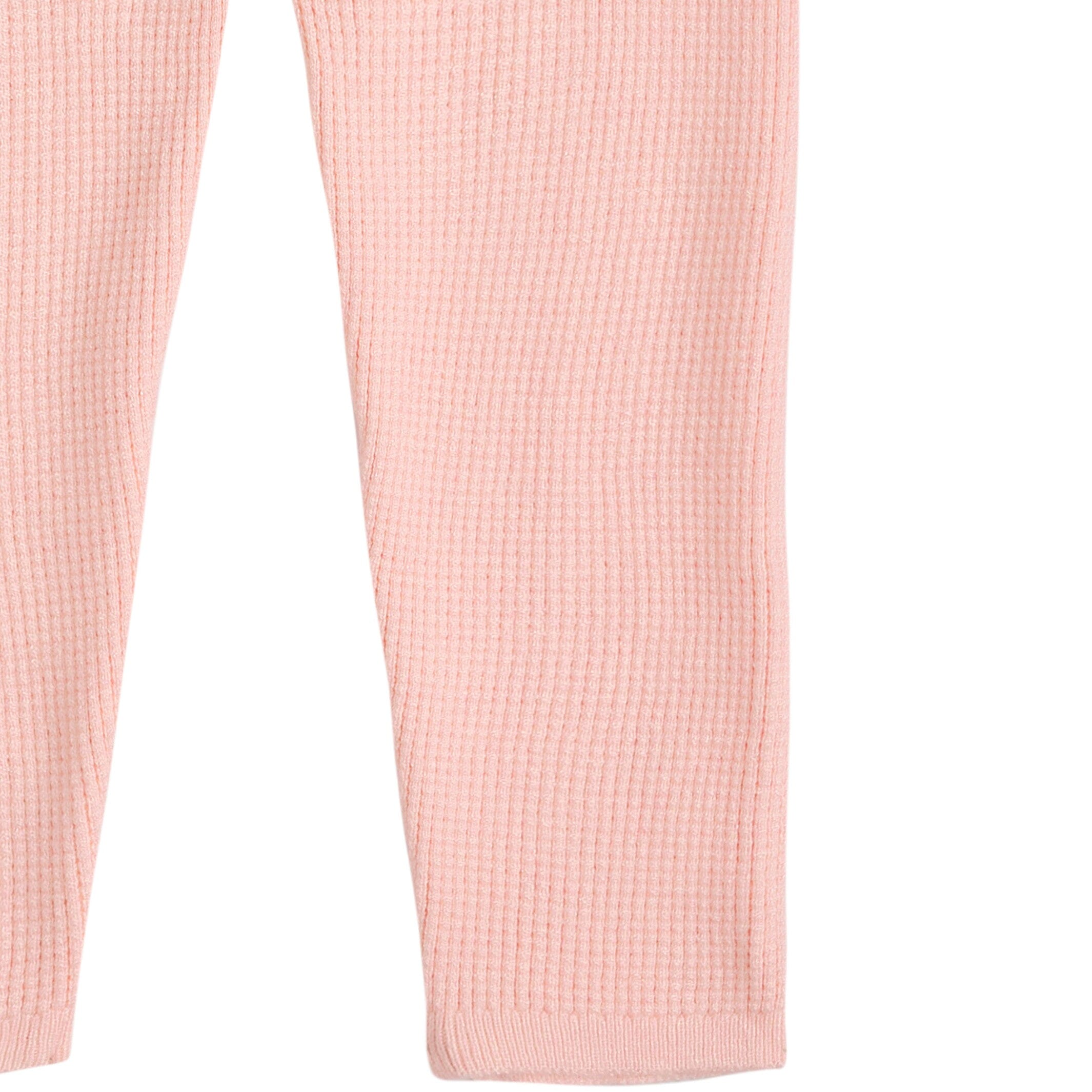 2-Piece Infant & Toddler Pink Hooded Waffle Top and Legging Viscose Set - Image 8