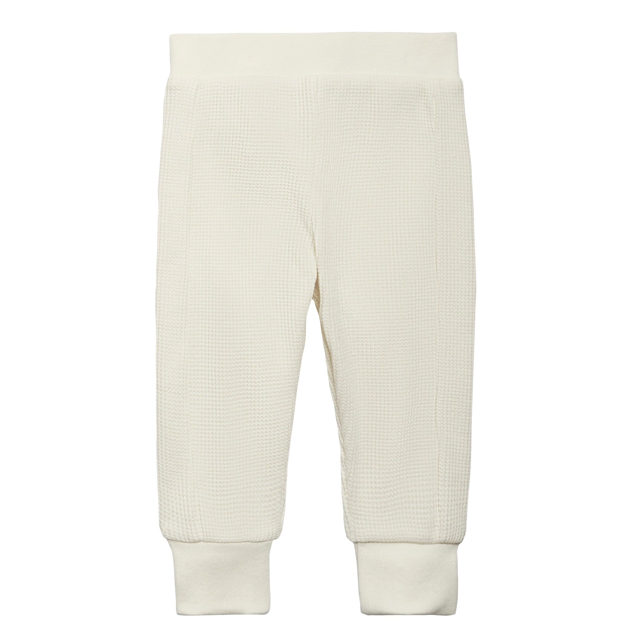 2-Piece Baby Neutral Ivory Waffle Hoodie and Pant Set - Image 5