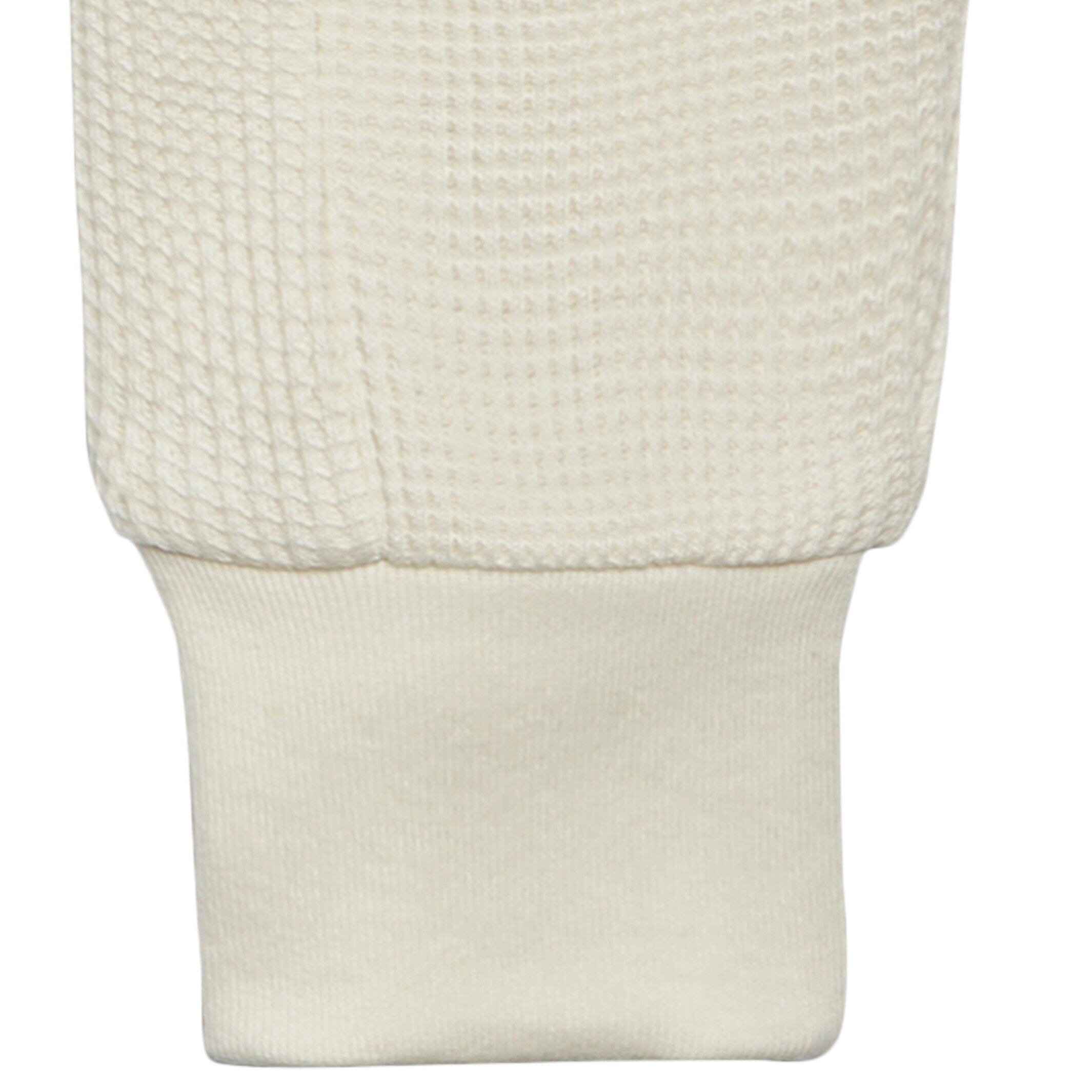 2-Piece Baby Neutral Ivory Waffle Hoodie and Pant Set - Image 6