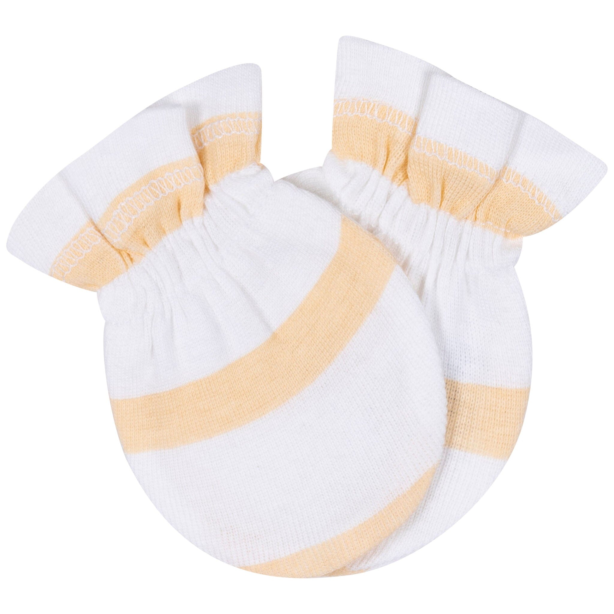 8-Piece Baby Neutral Orange Cap & Mitten Set - Image 2