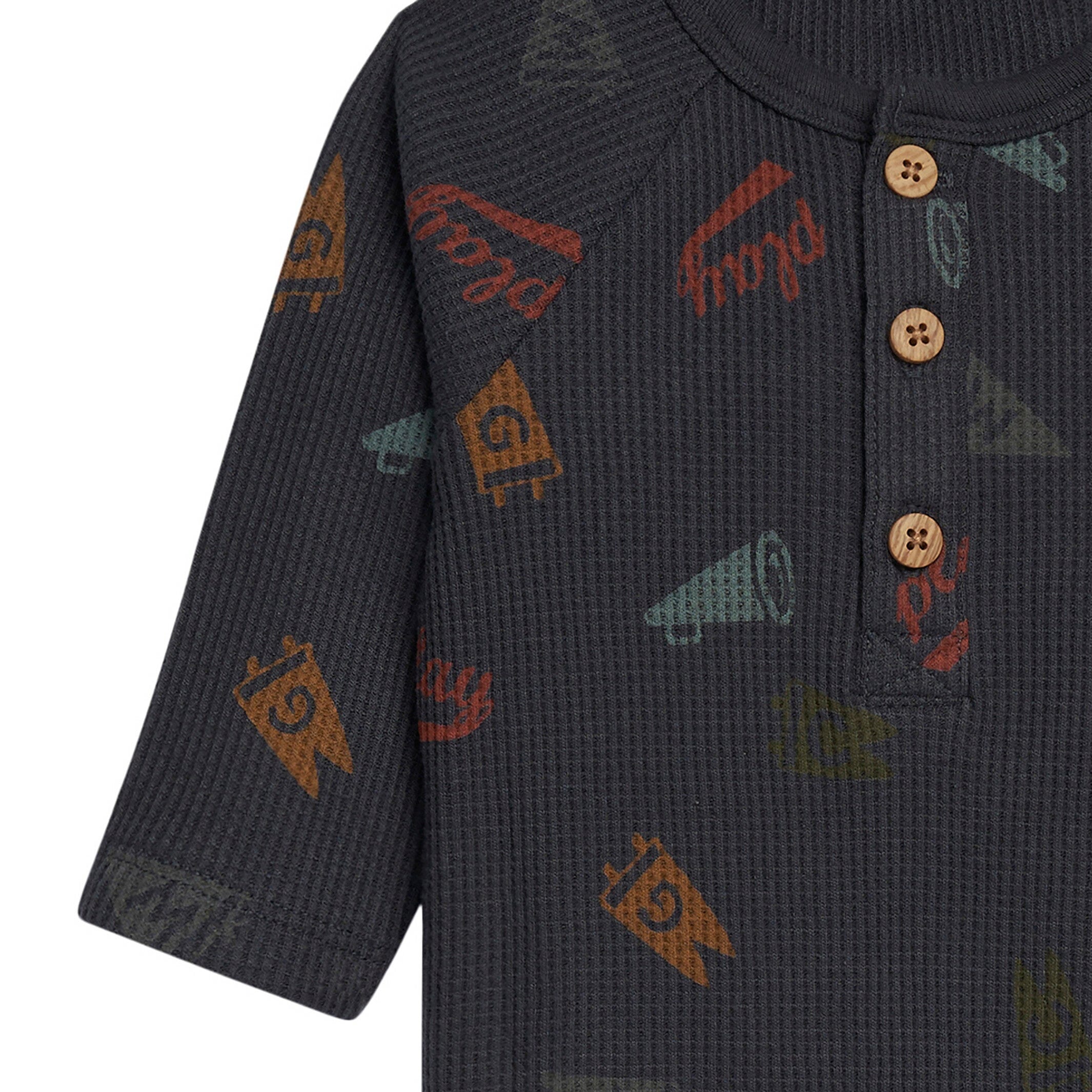 Baby Boys Varsity Waffle Romper - Image 3