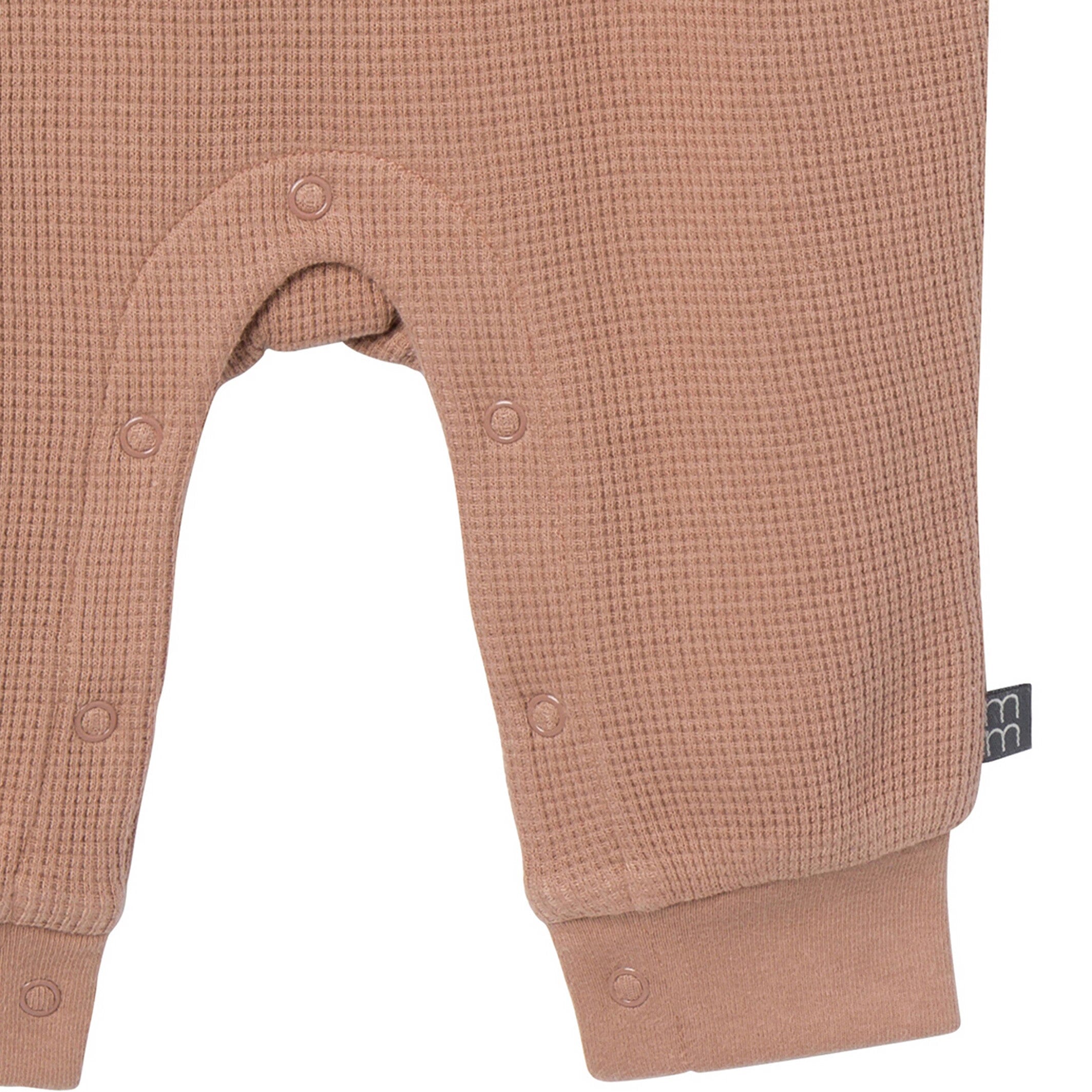 Baby Boys Taupe Waffle Slouch Romper - Image 4