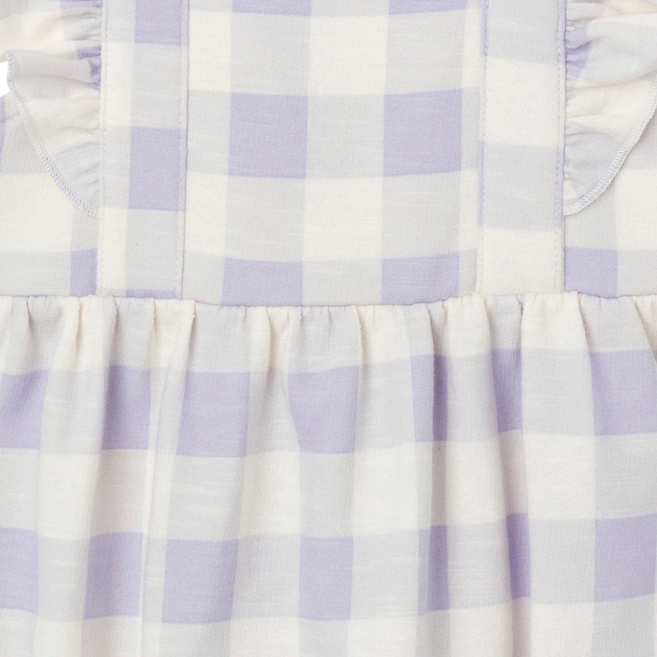Baby Girls Purple Gingham Romper - Image 3