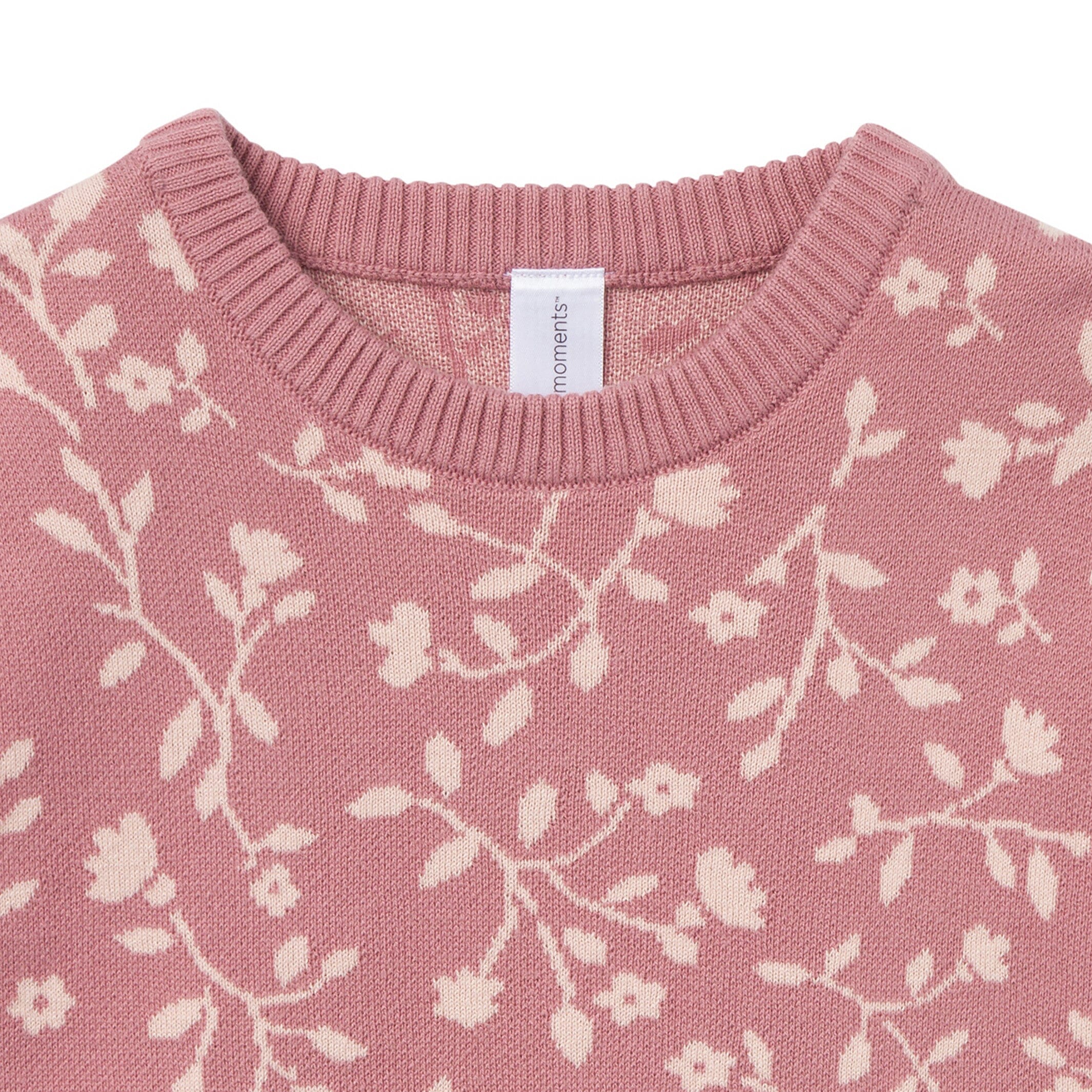 2-Piece Infant & Toddler Girls Dark Rose Branches Jacquard Sweater Set - Image 5