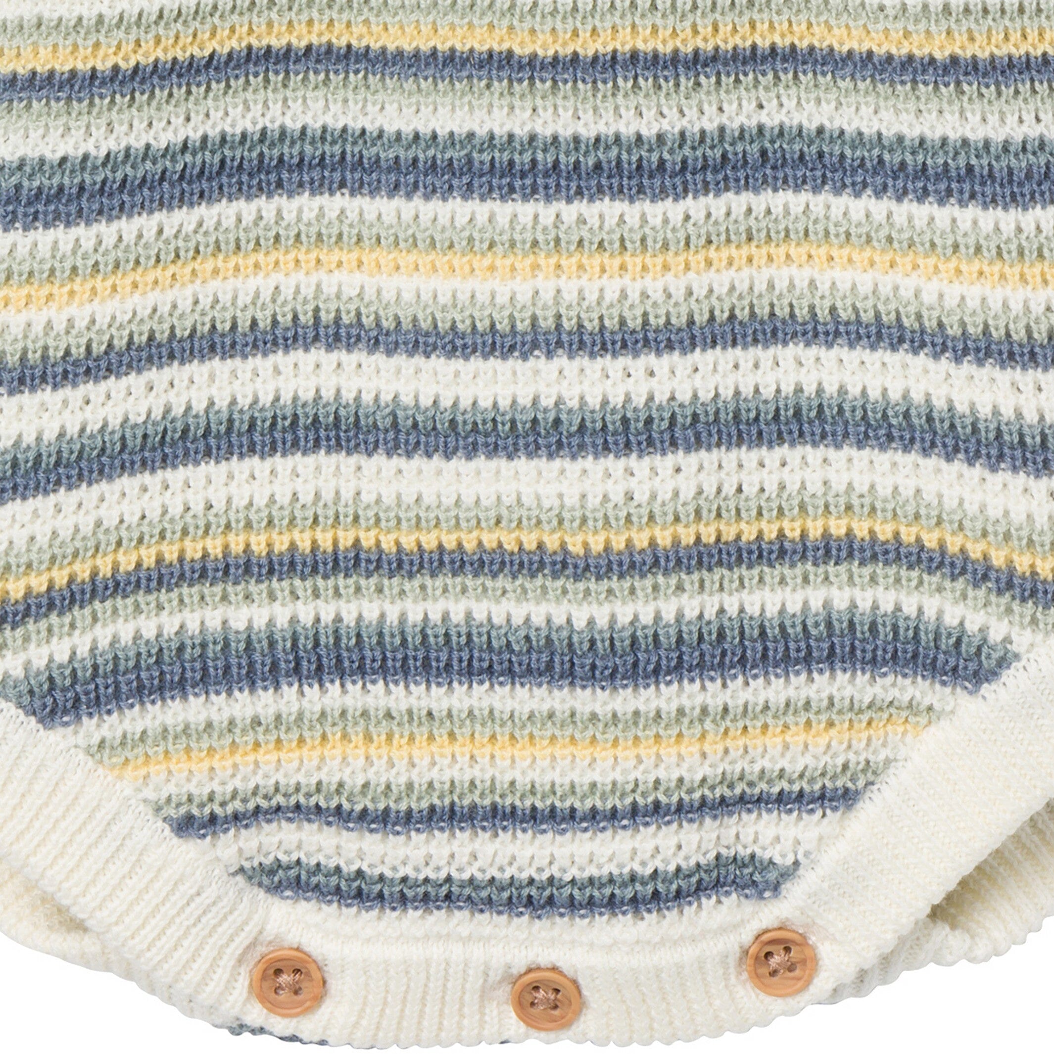 Baby Girls Medium Teal Stripe Crochet Sunsuit Romper - Image 5