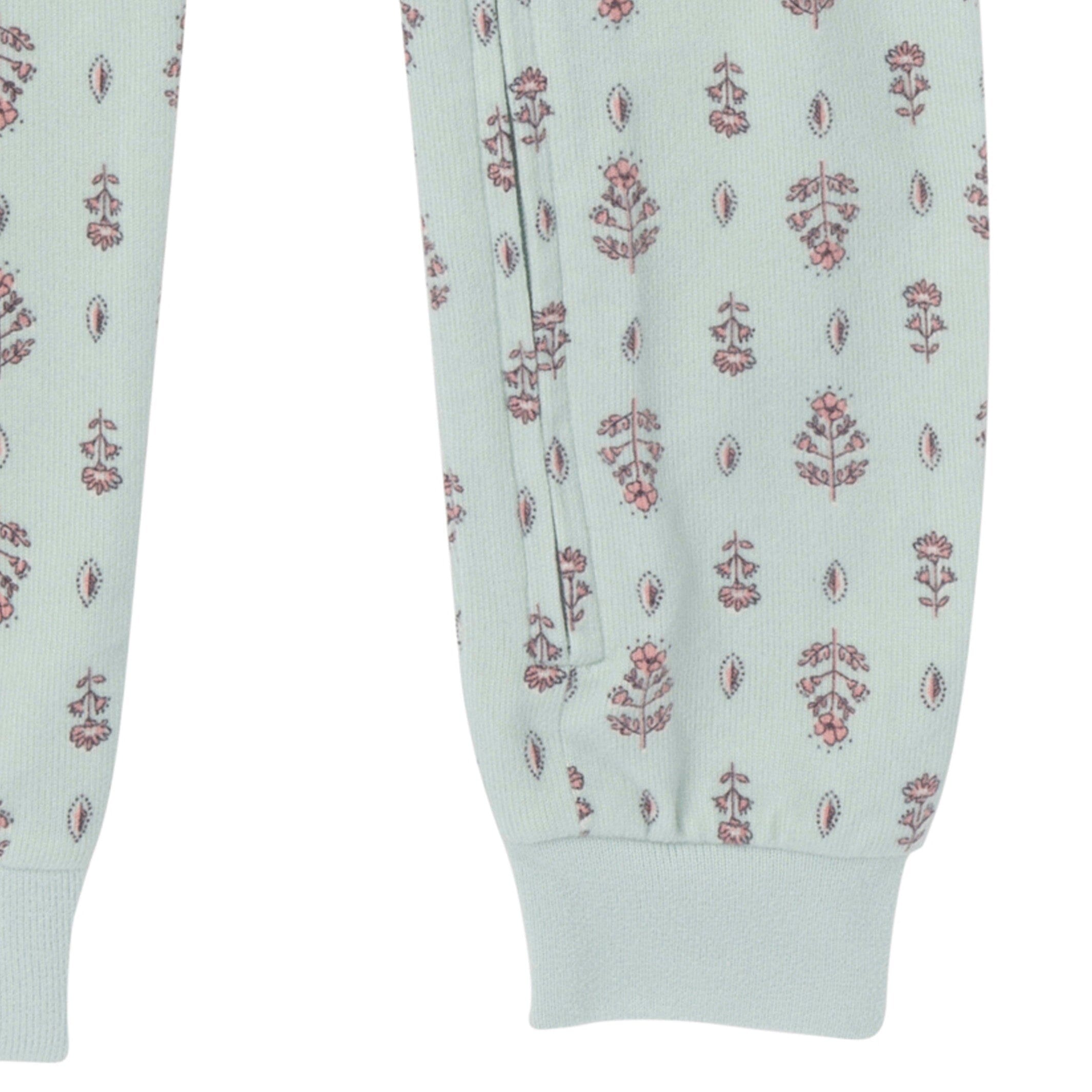 Baby & Toddler Girls Light Green Fleur Hacci Footless Pajamas - Image 6