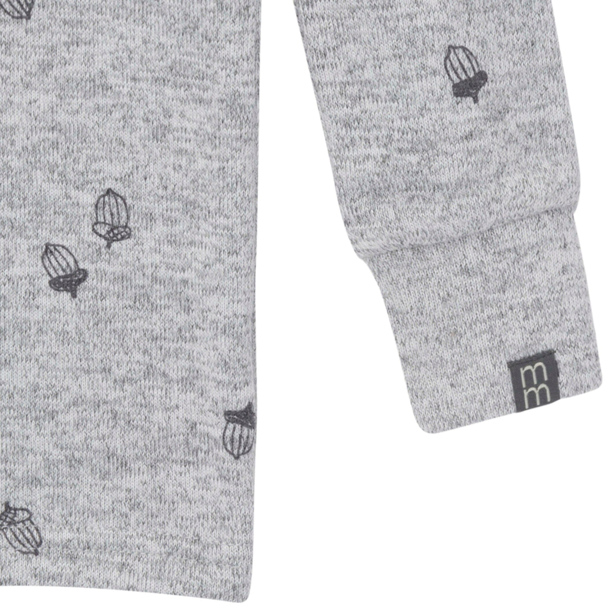 2-Piece Infant & Toddler Neutral Grey Heather Acorn Hacci Pajama Set - Image 4