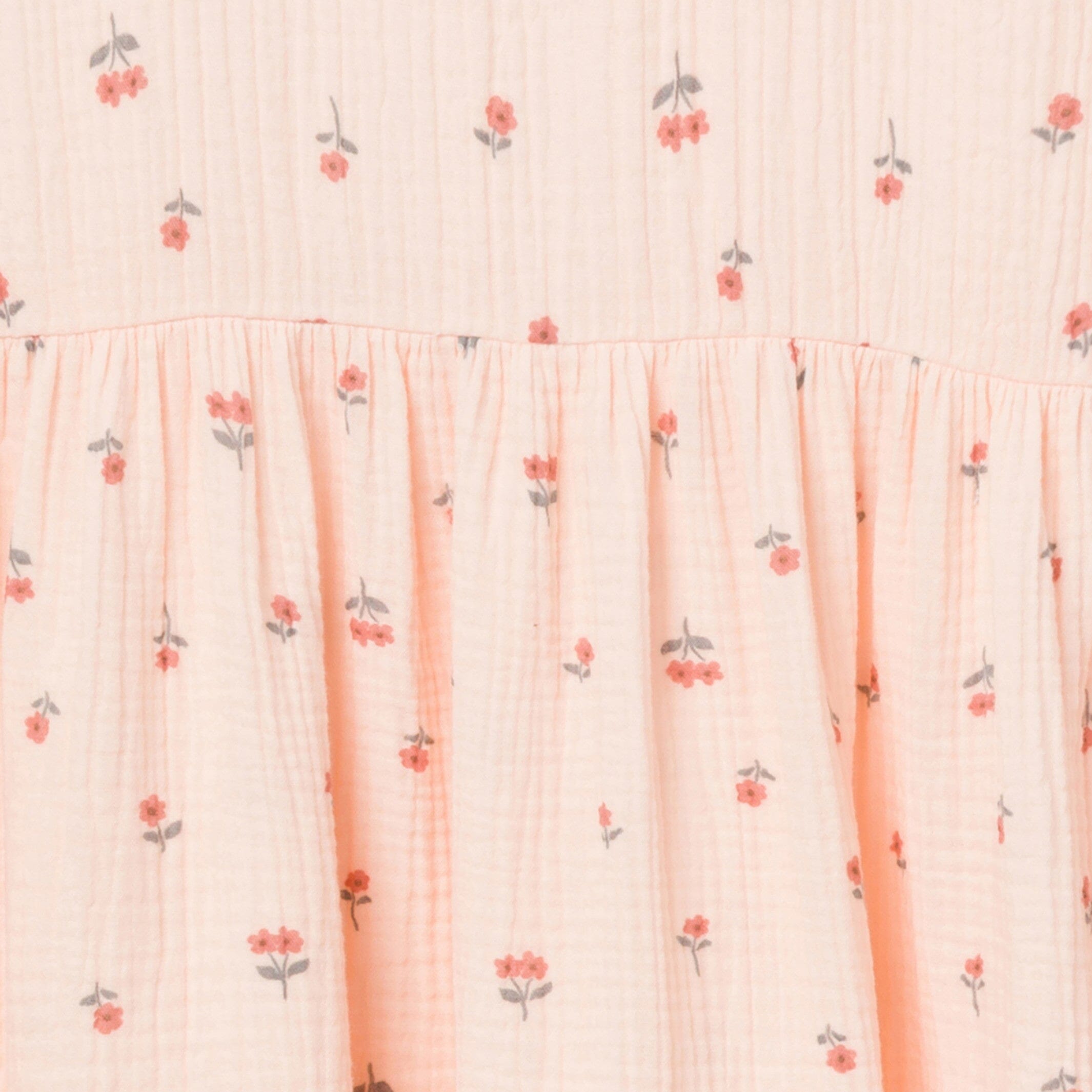 Womens Light Pink Daisies Gauze Dress - Image 3