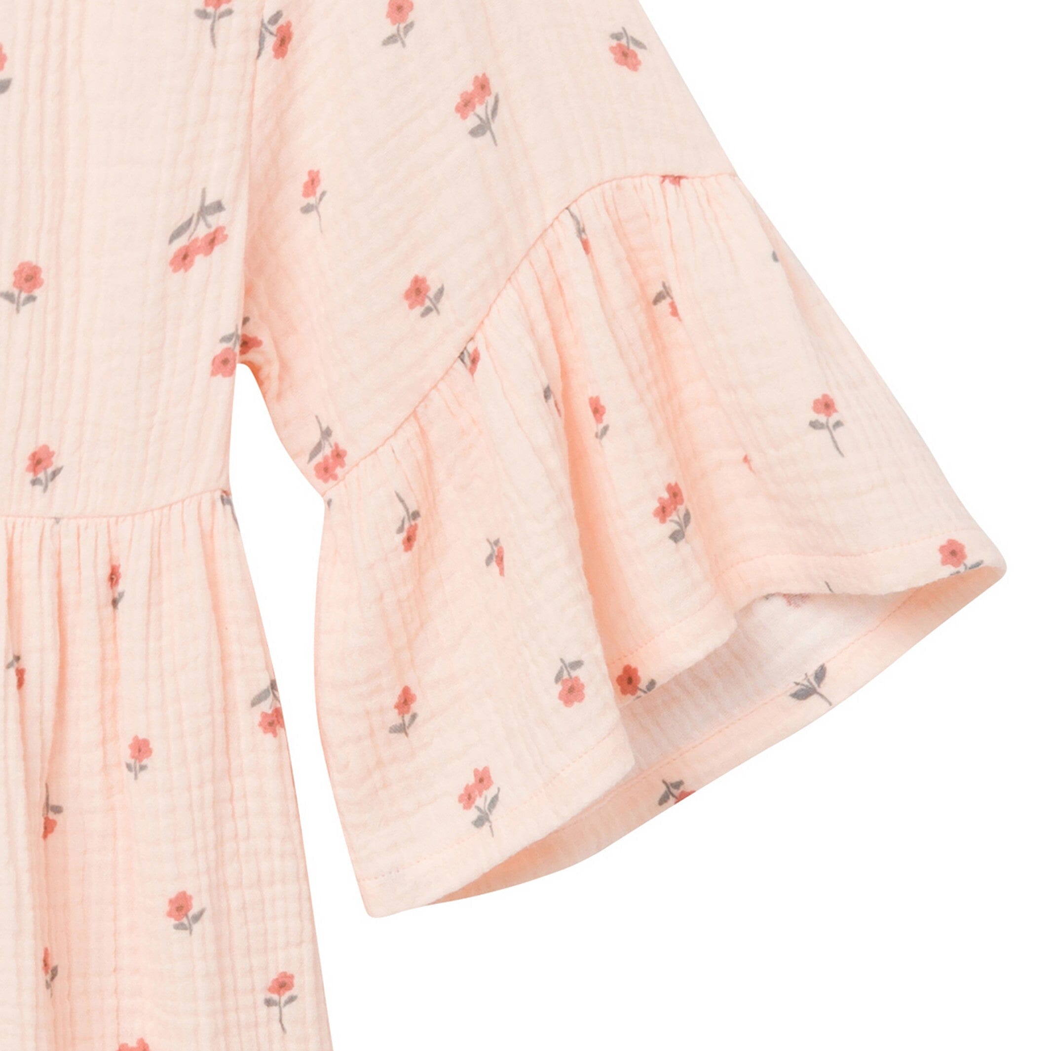 Womens Light Pink Daisies Gauze Dress - Image 5