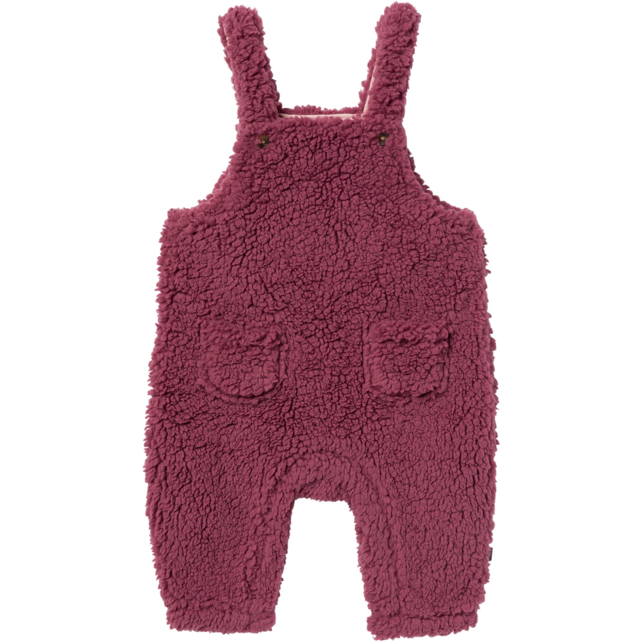 2-Piece Baby Girls Dark Rose Microplush Overalls - Image 5