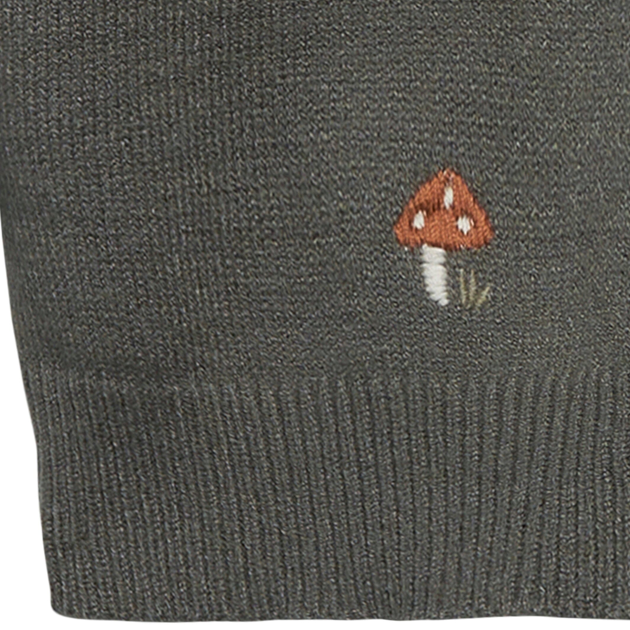 Baby Boys Dark Green Embroidered Mushrooms Viscose Sweater - Image 5