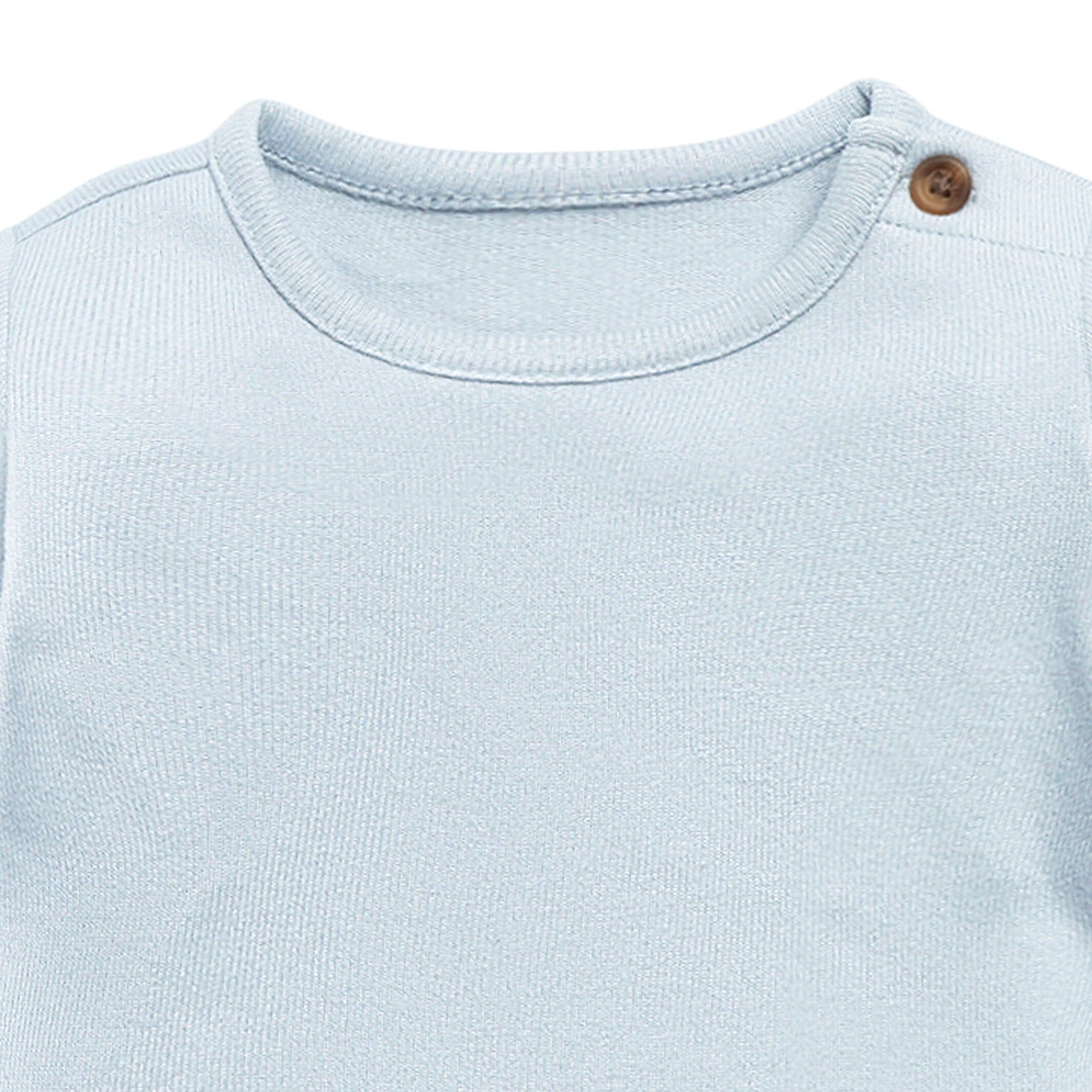 2-Piece Baby Girls Light Blue Hacci Peplum Top and Joggers Set - Image 3