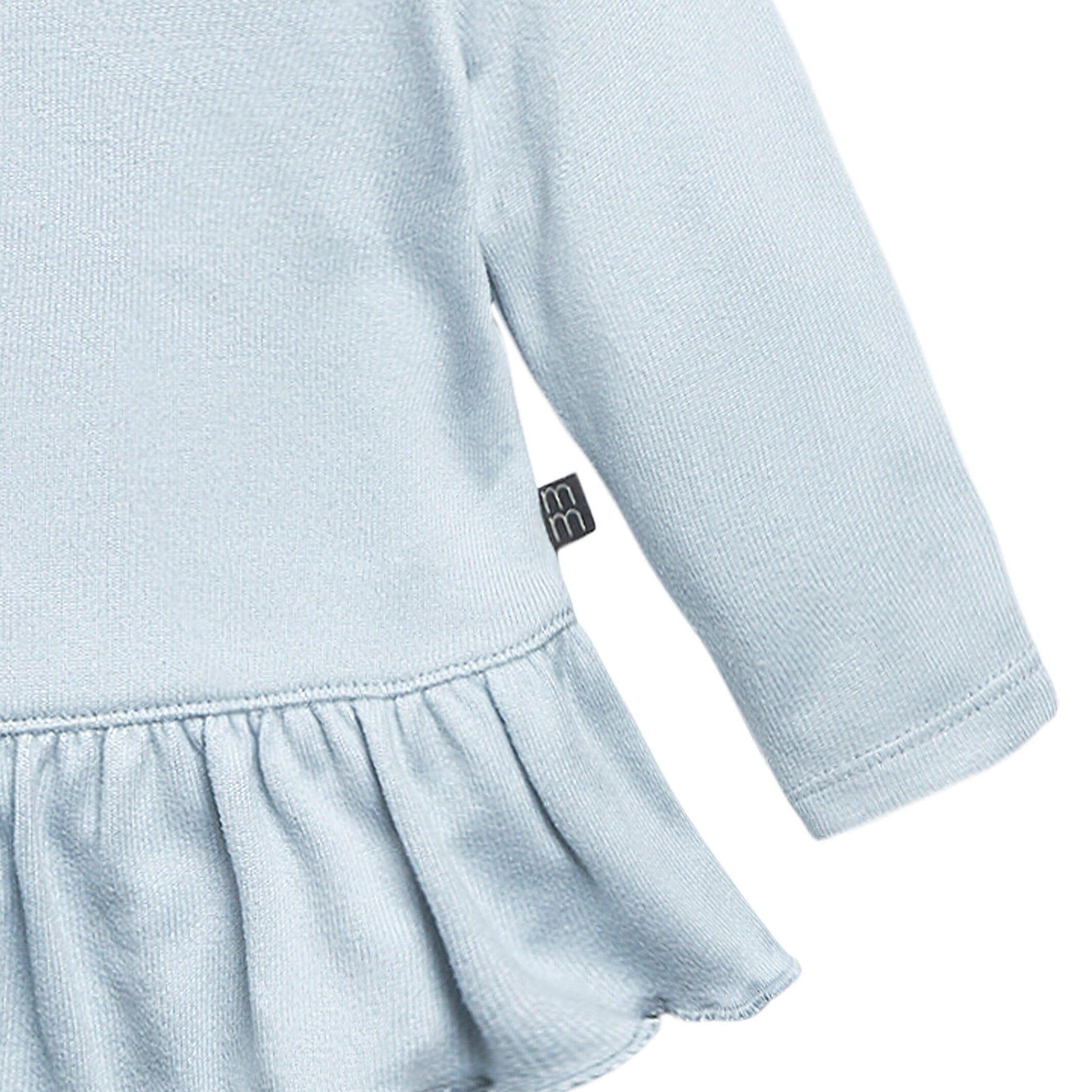 2-Piece Baby Girls Light Blue Hacci Peplum Top and Joggers Set - Image 4