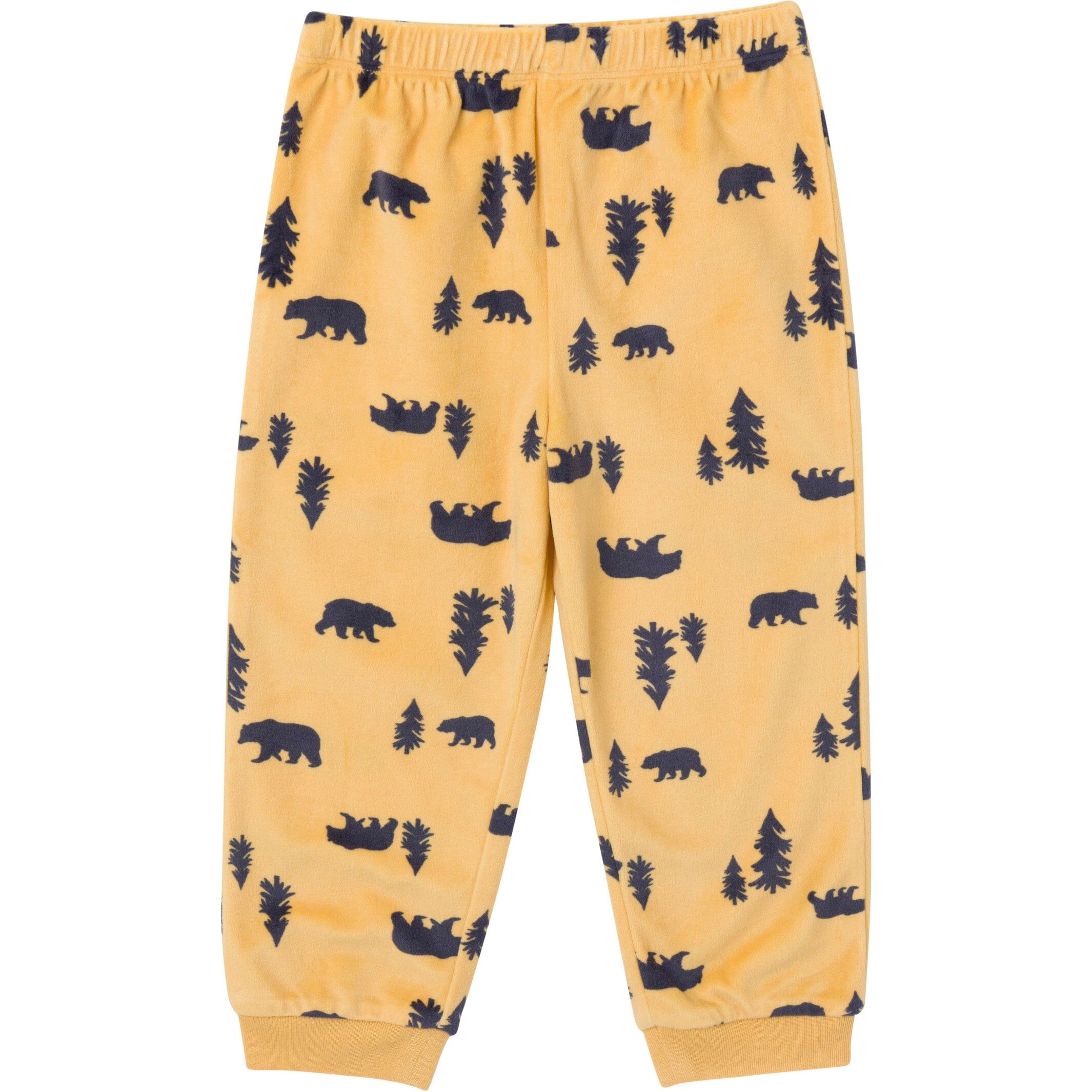 2-Piece Infant & Toddler Boys Yellow Forest Fleece Pajama Set - Image 7