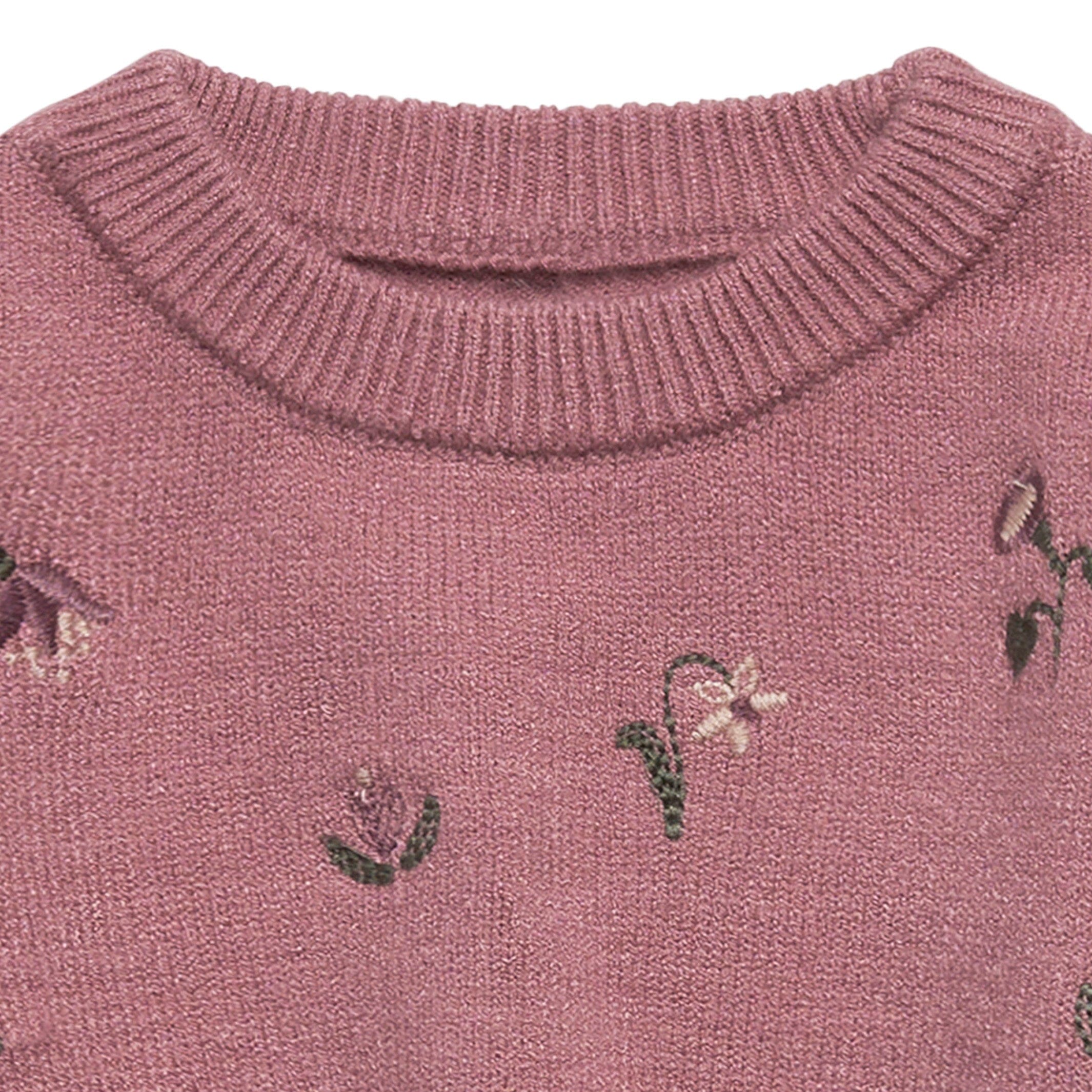 Baby Girls Rose Floral Embroidered Viscose Sweater - Image 3