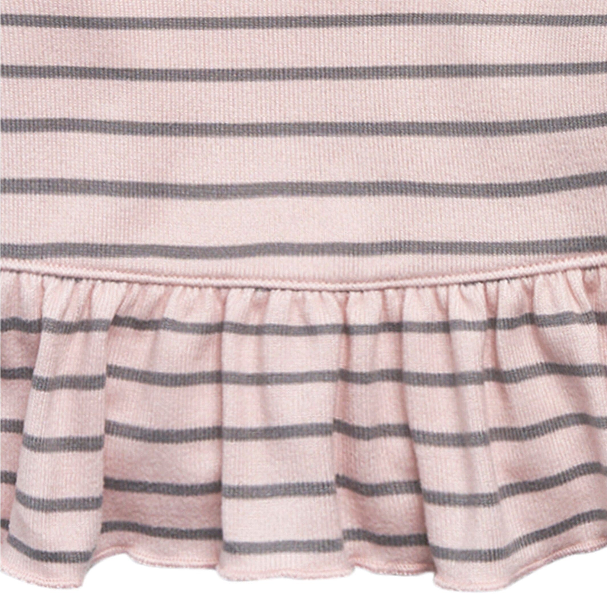 2-Piece Baby Girls Light Pink Stripe Hacci Peplum Top and Joggers Set - Image 5