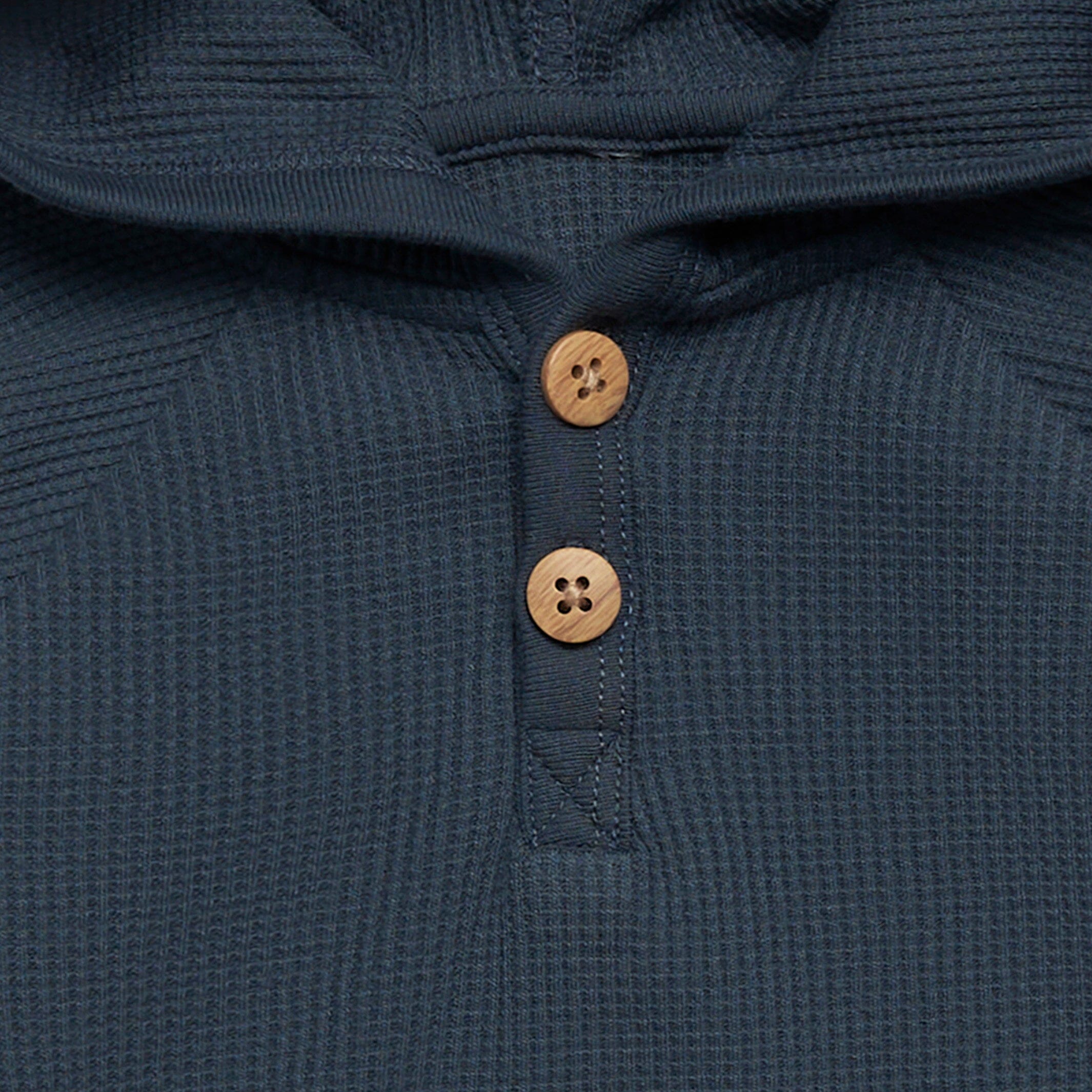 2-Piece Baby Boys Navy Waffle Hoodie and Pant Set - Image 3