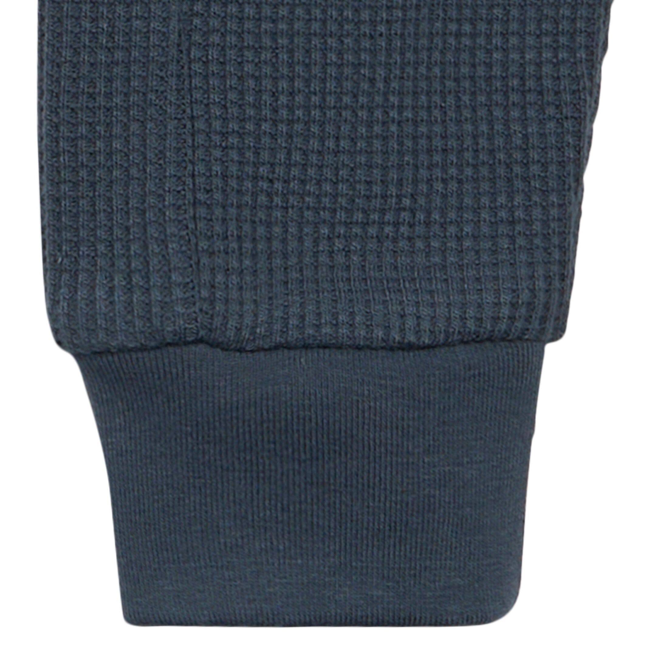 2-Piece Baby Boys Navy Waffle Hoodie and Pant Set - Image 6