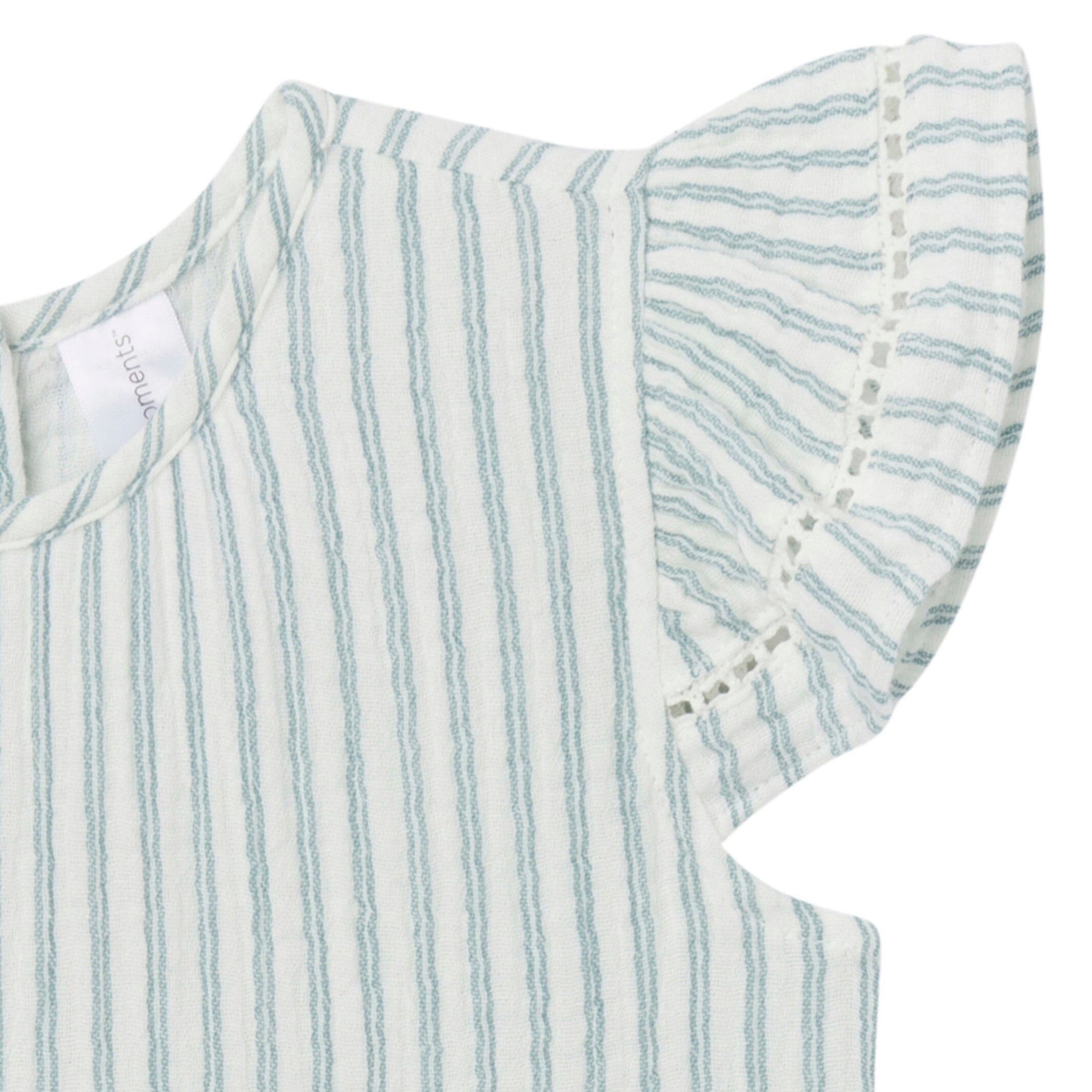 Infant & Toddler Girls Teal Stripe Gauze Dress - Image 7