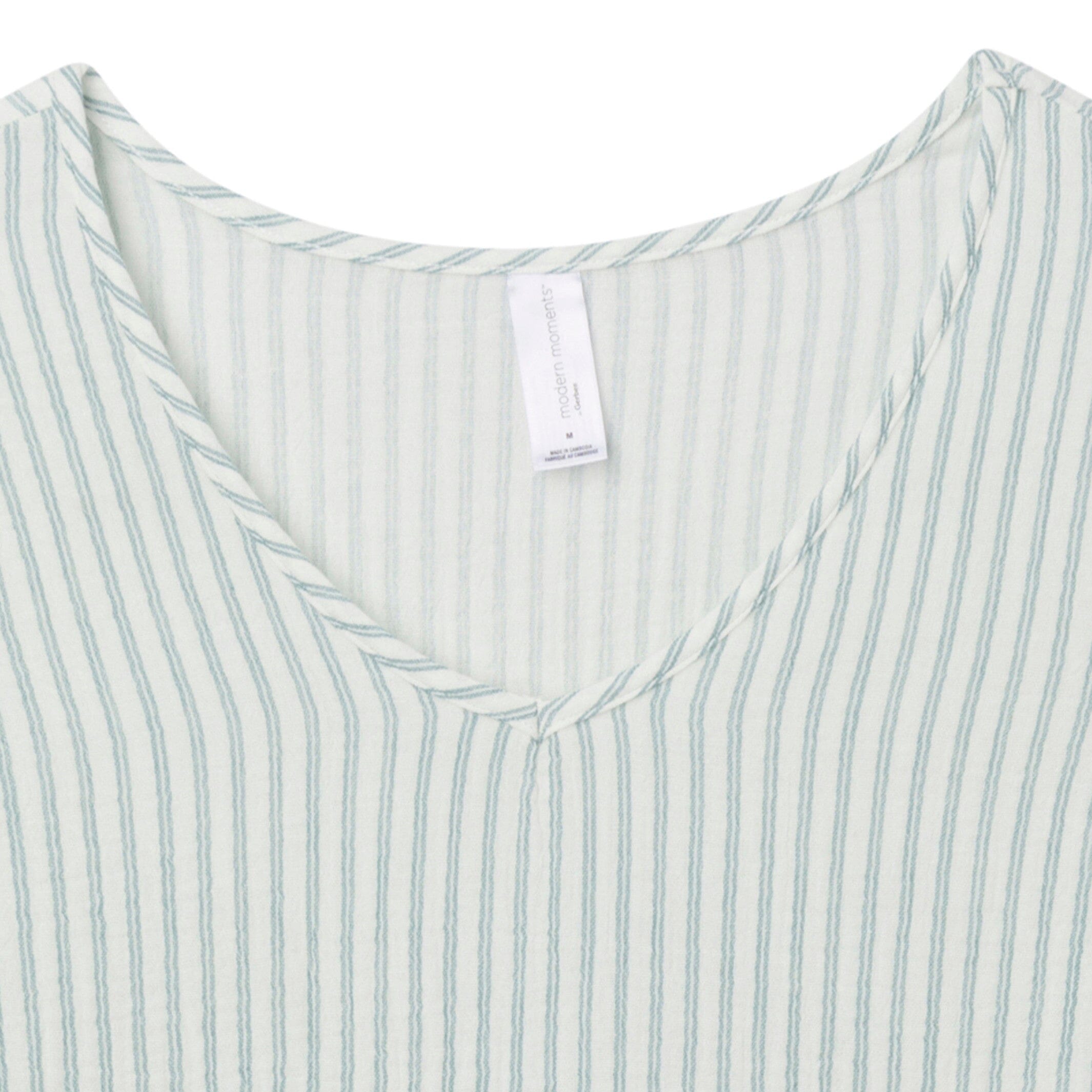 Womens Teal Stripe Gauze Dress - Image 3