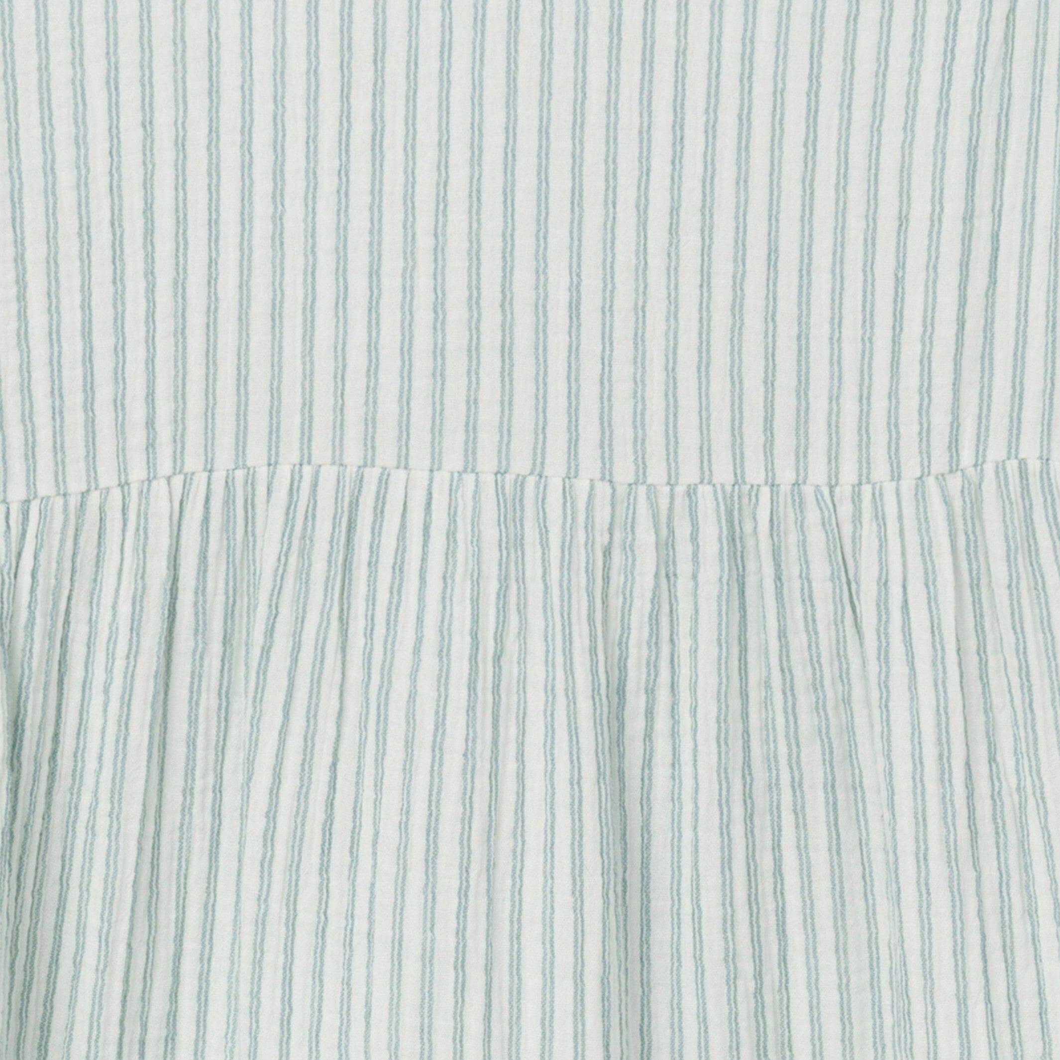 Womens Teal Stripe Gauze Dress - Image 5