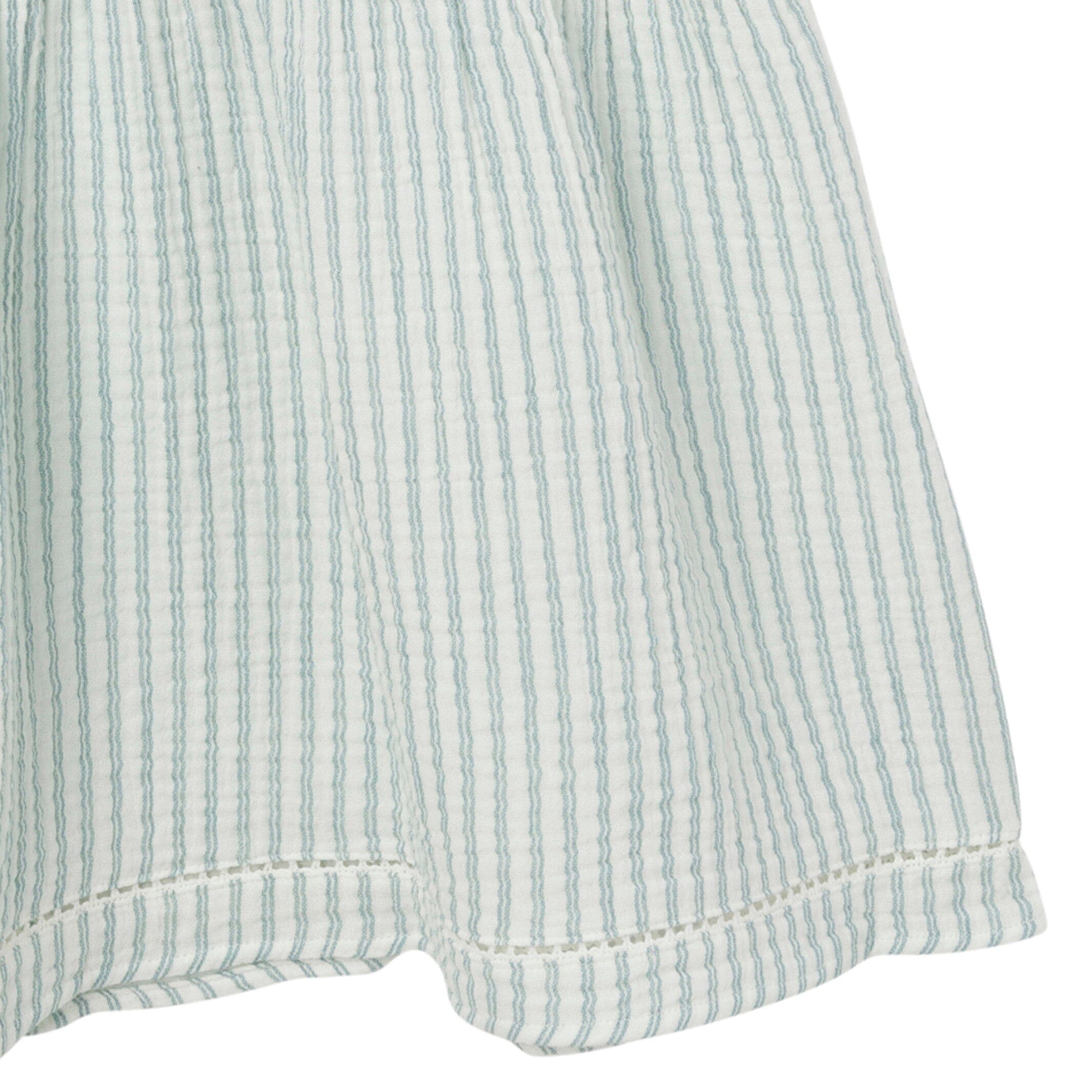 Womens Teal Stripe Gauze Dress - Image 6