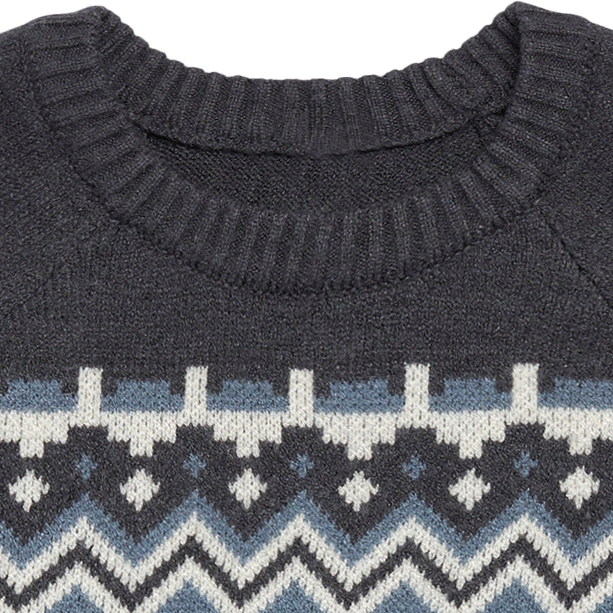 Infant & Toddler Boys Dark Grey Heather Fair Isle Viscose Sweater - Image 3