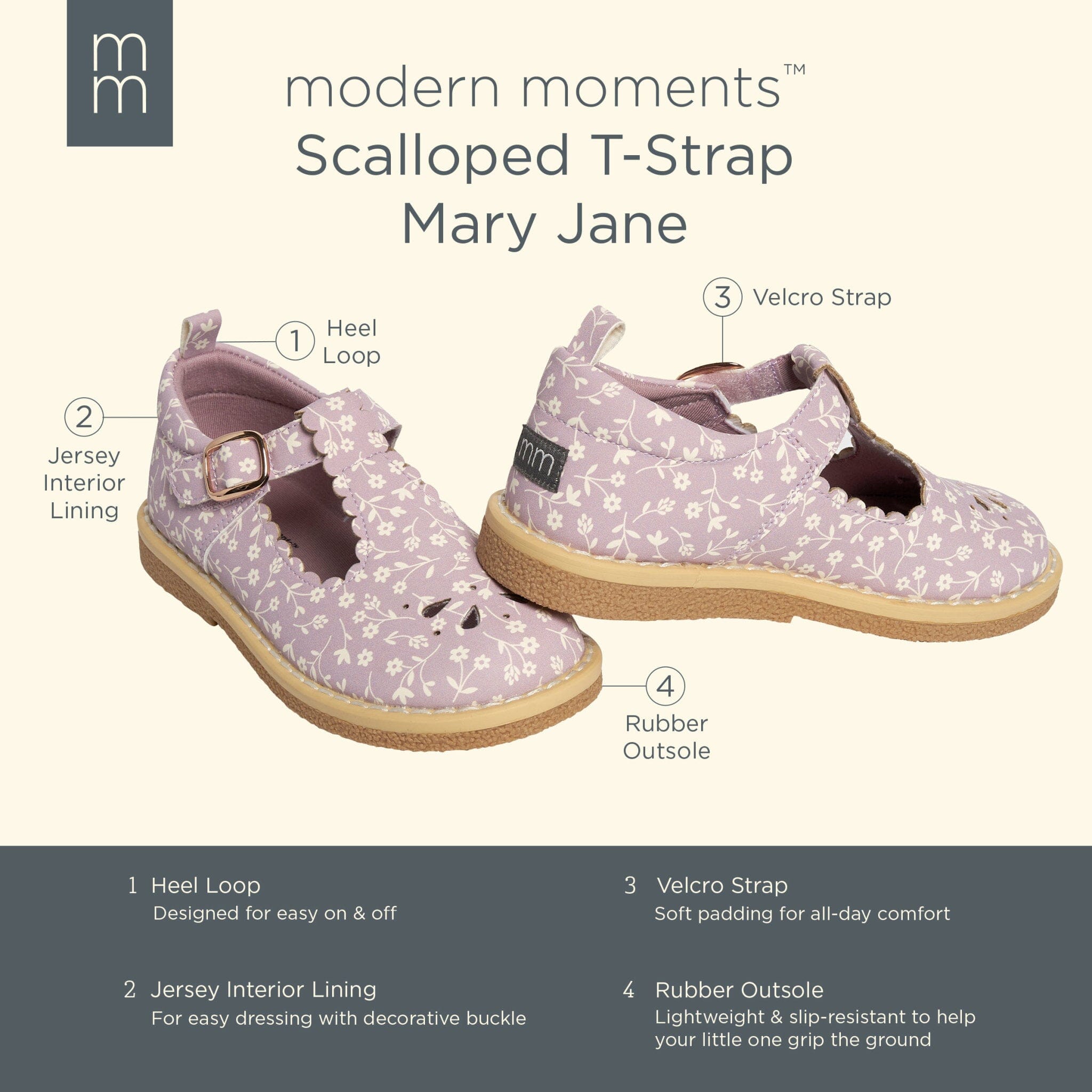 Infant & Toddler Girls Light Lilac Floral Mary Jane Shoes - Image 6