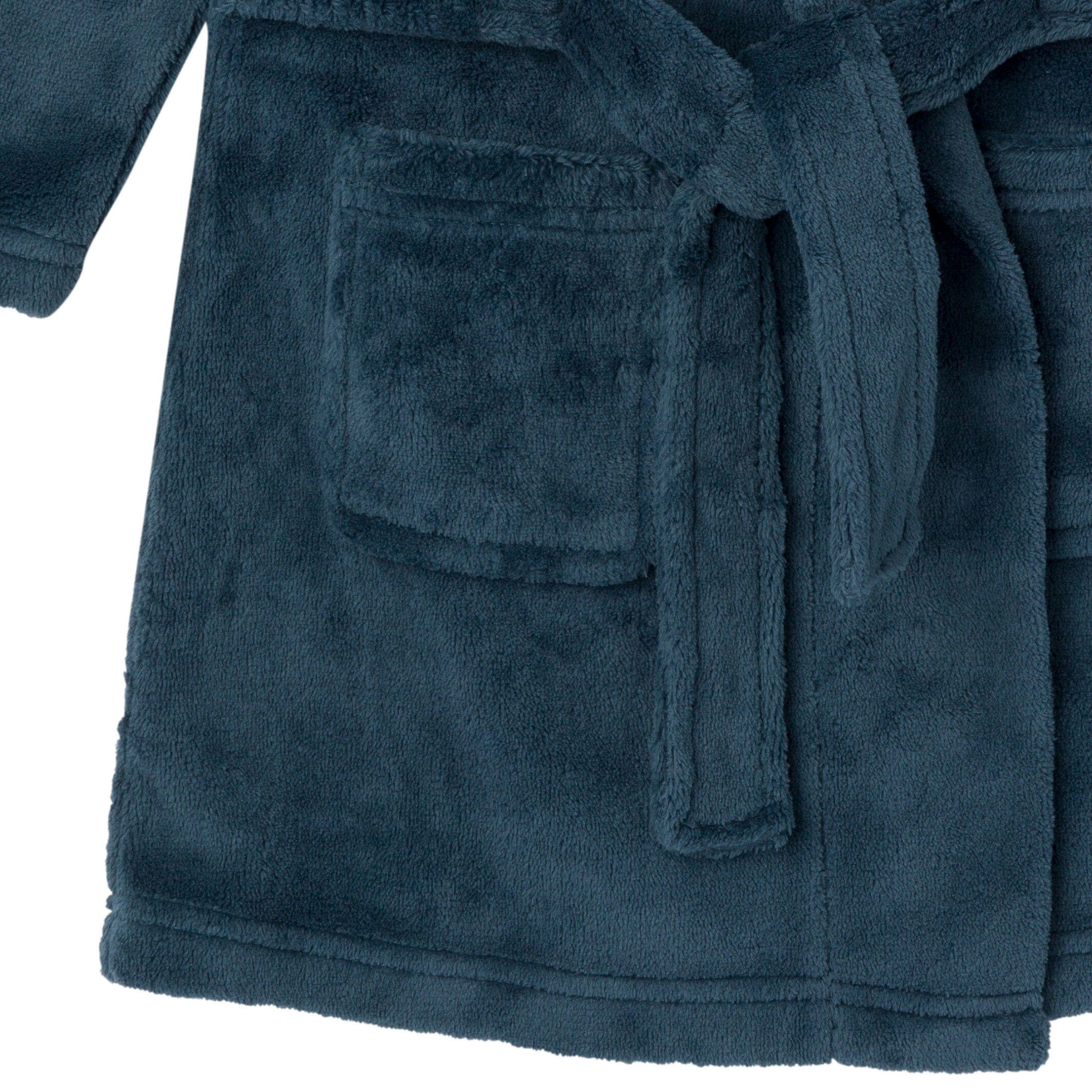Embroidered Infant & Toddler Boys Navy Shawl Collar Robe - Image 7