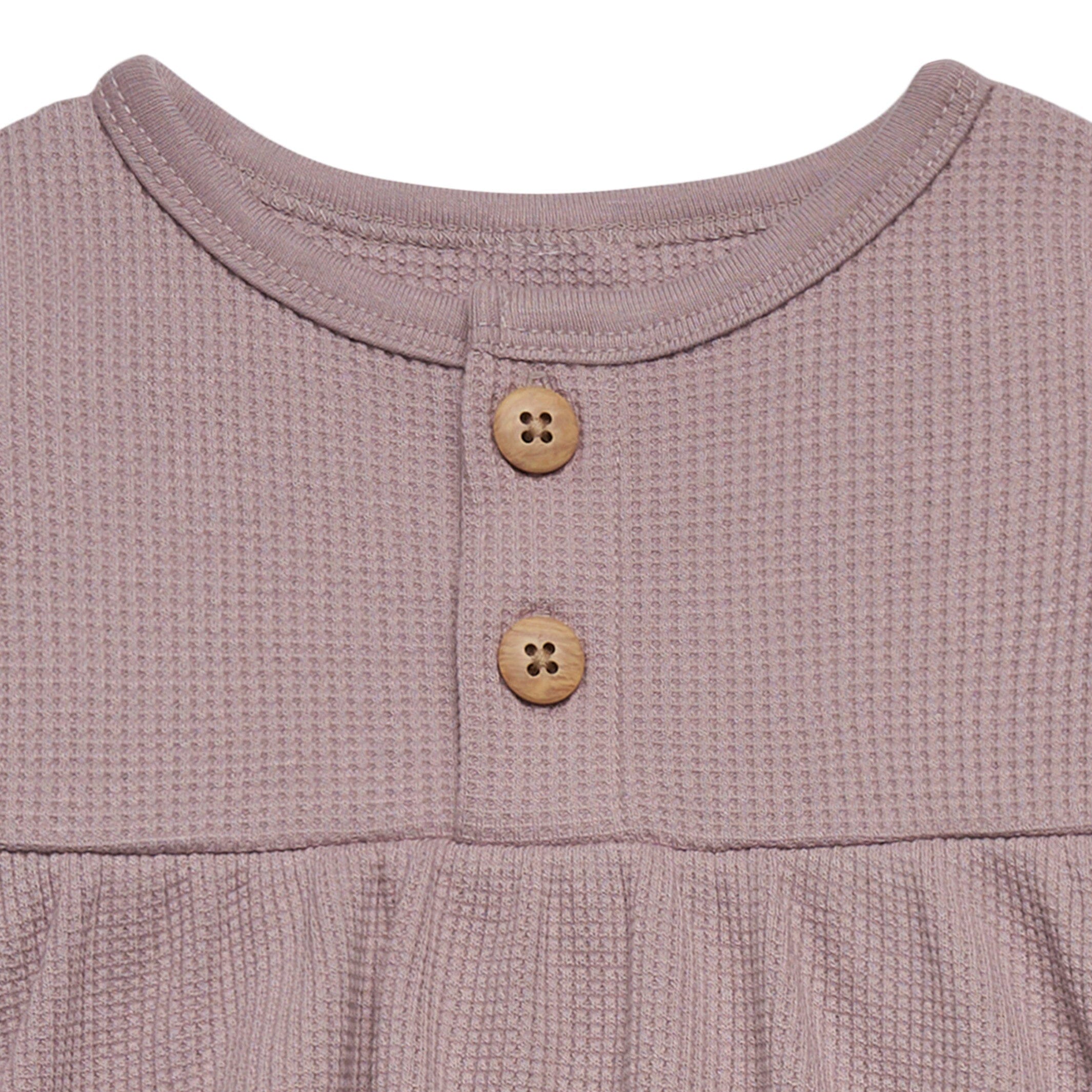 2-Piece Baby Girls Medium Lilac Waffle Dress Set - Image 3