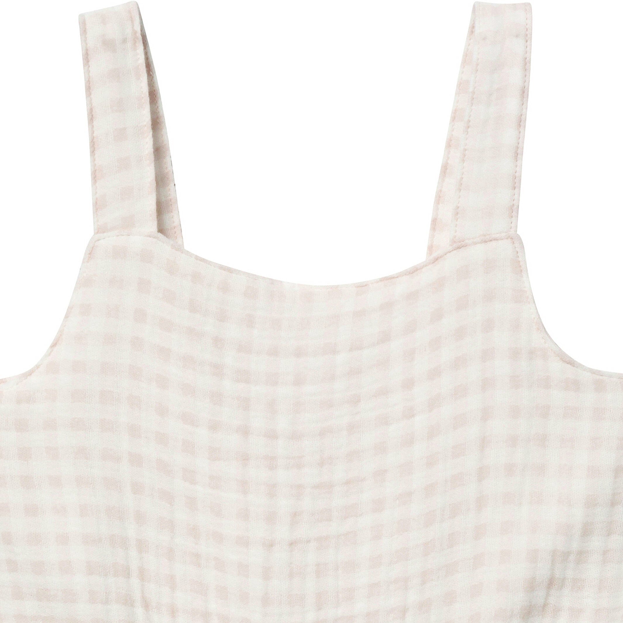 Infant & Toddler Girls Tan Gingham Gauze Dress - Image 4