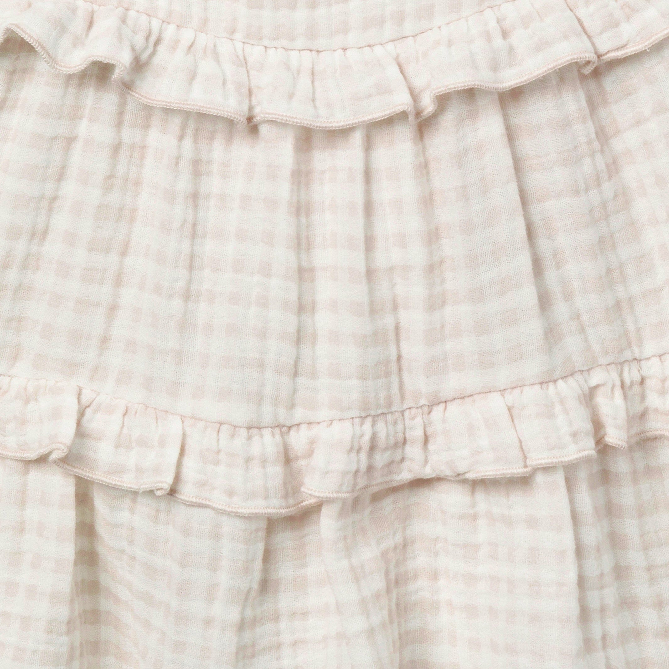 Infant & Toddler Girls Tan Gingham Gauze Dress - Image 5