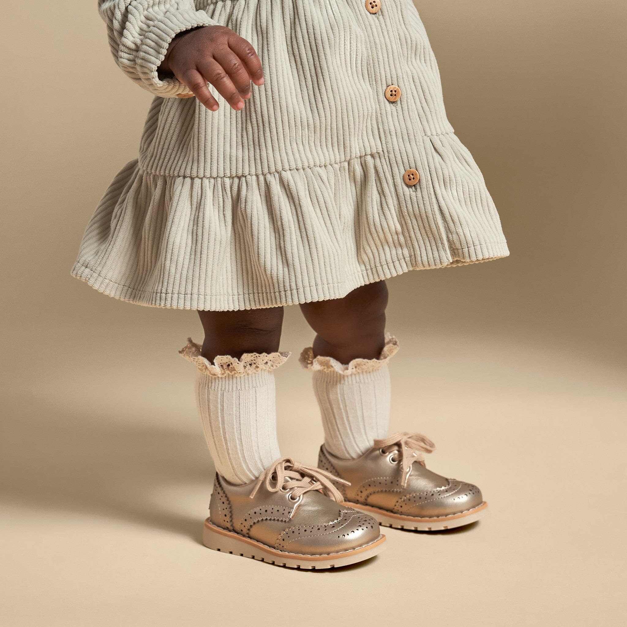 Infant & Toddler Girls Platinum Wingtip Oxfords - Image 2