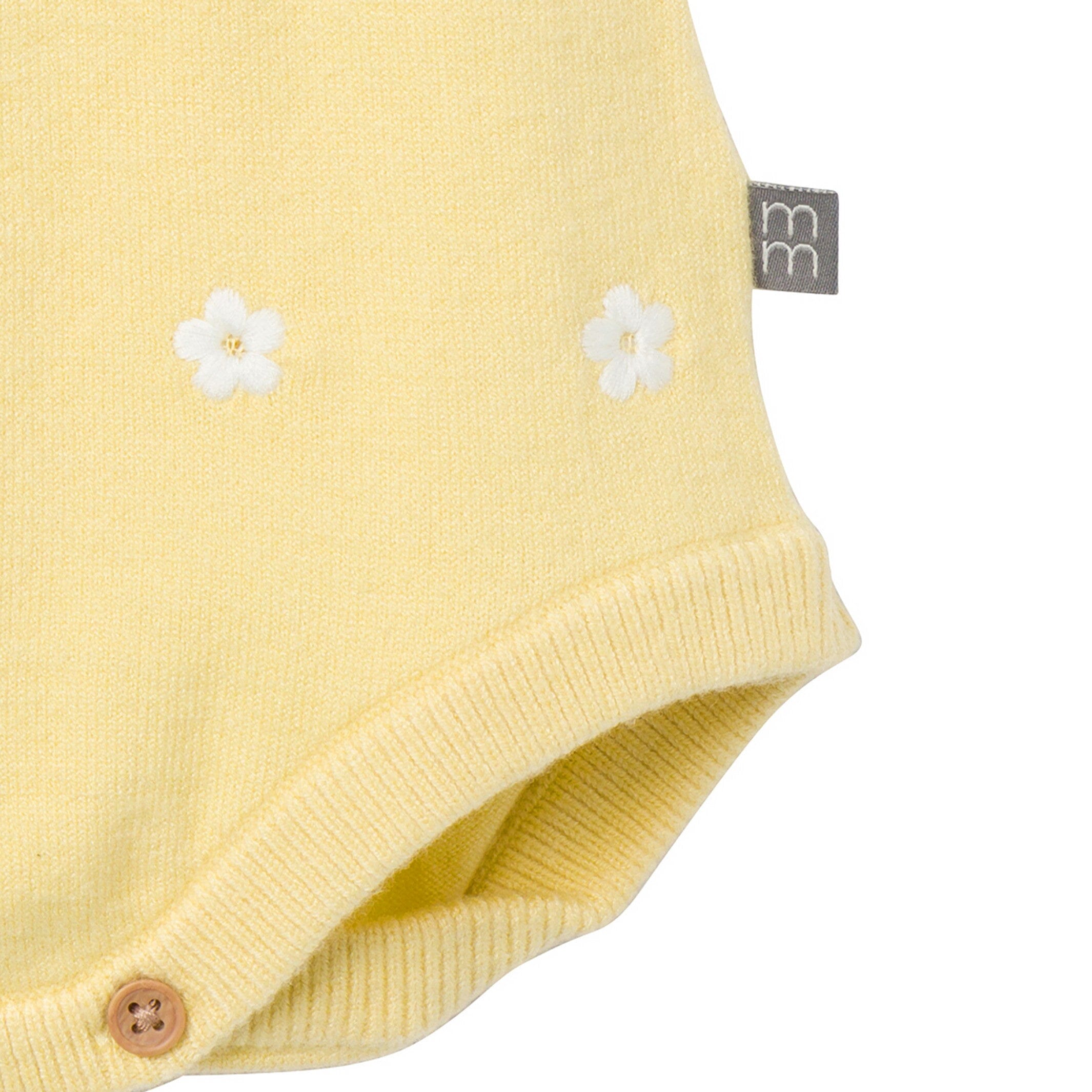 Baby Girls Yellow Floral Jersey Sunsuit Viscose Romper - Image 6