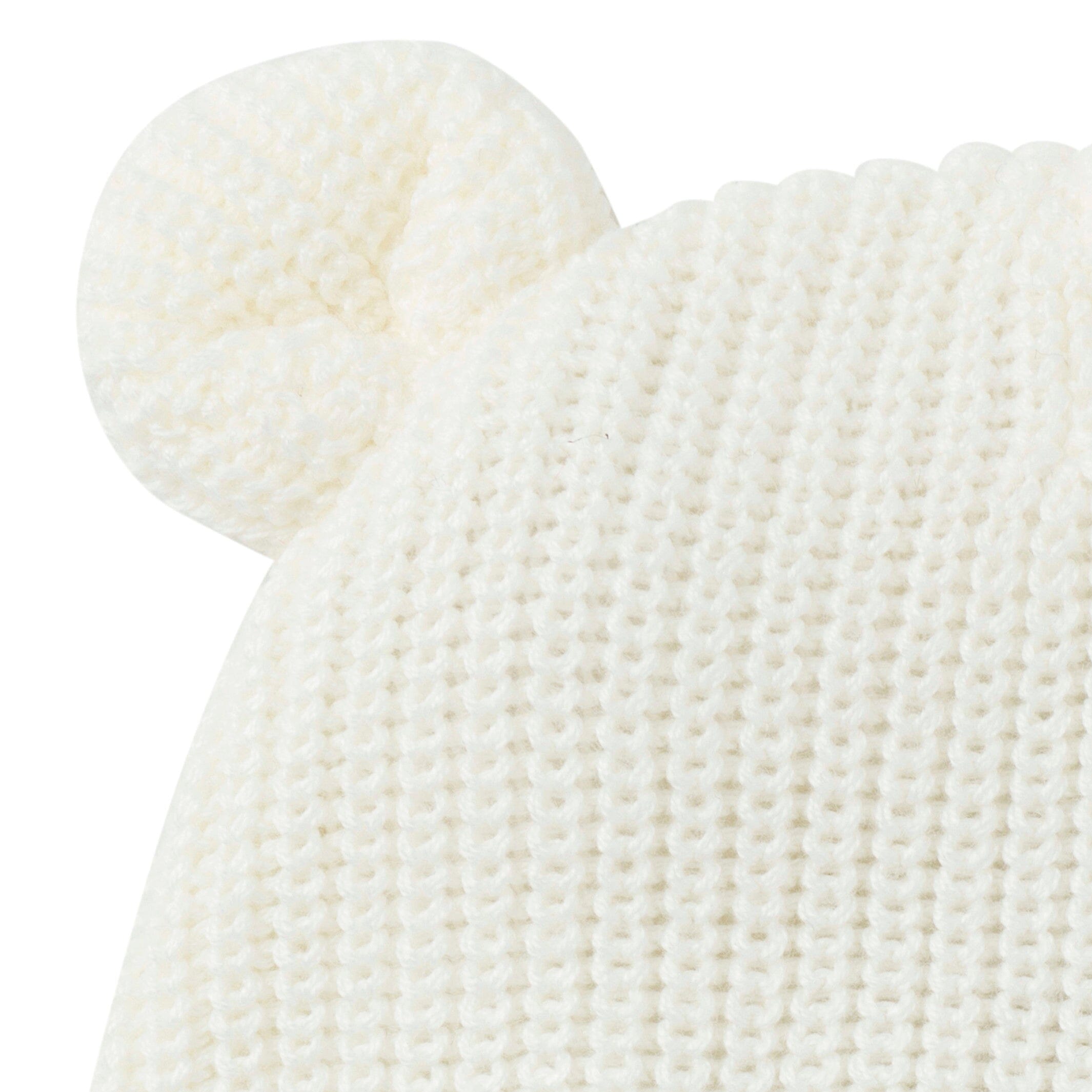 2-Piece Baby Neutral Ivory Sweater Romper & Hat Set - Image 3