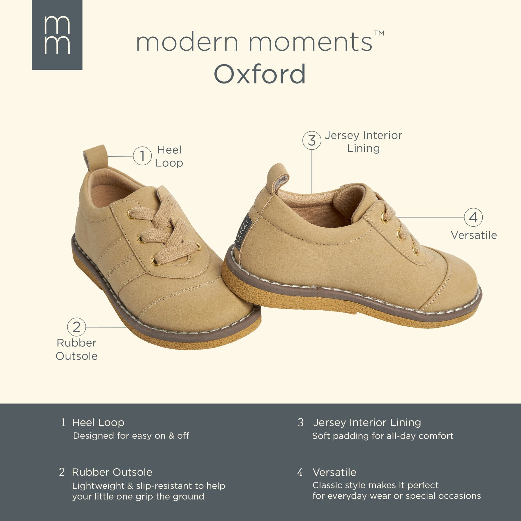 Infant & Toddler Boys Light Medium Brown Oxfords - Image 5