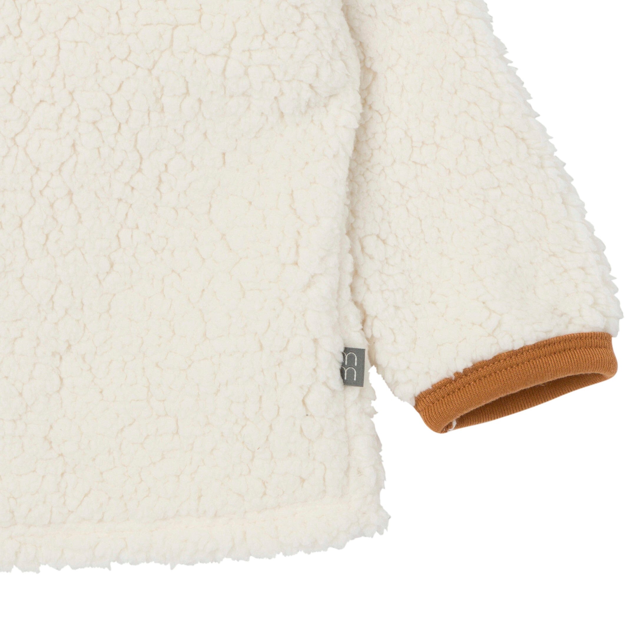 Embroidered 2-Piece Baby Neutral Ivory Sherpa Drop Shoulder Top With Pants - Image 7