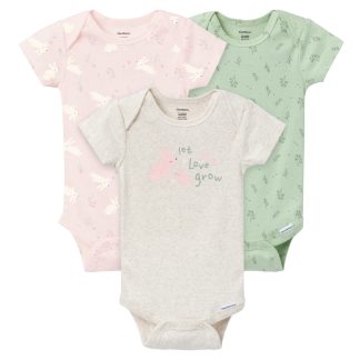 3-Pack Baby Girls Sunny Bunny Onesies® Bodysuits