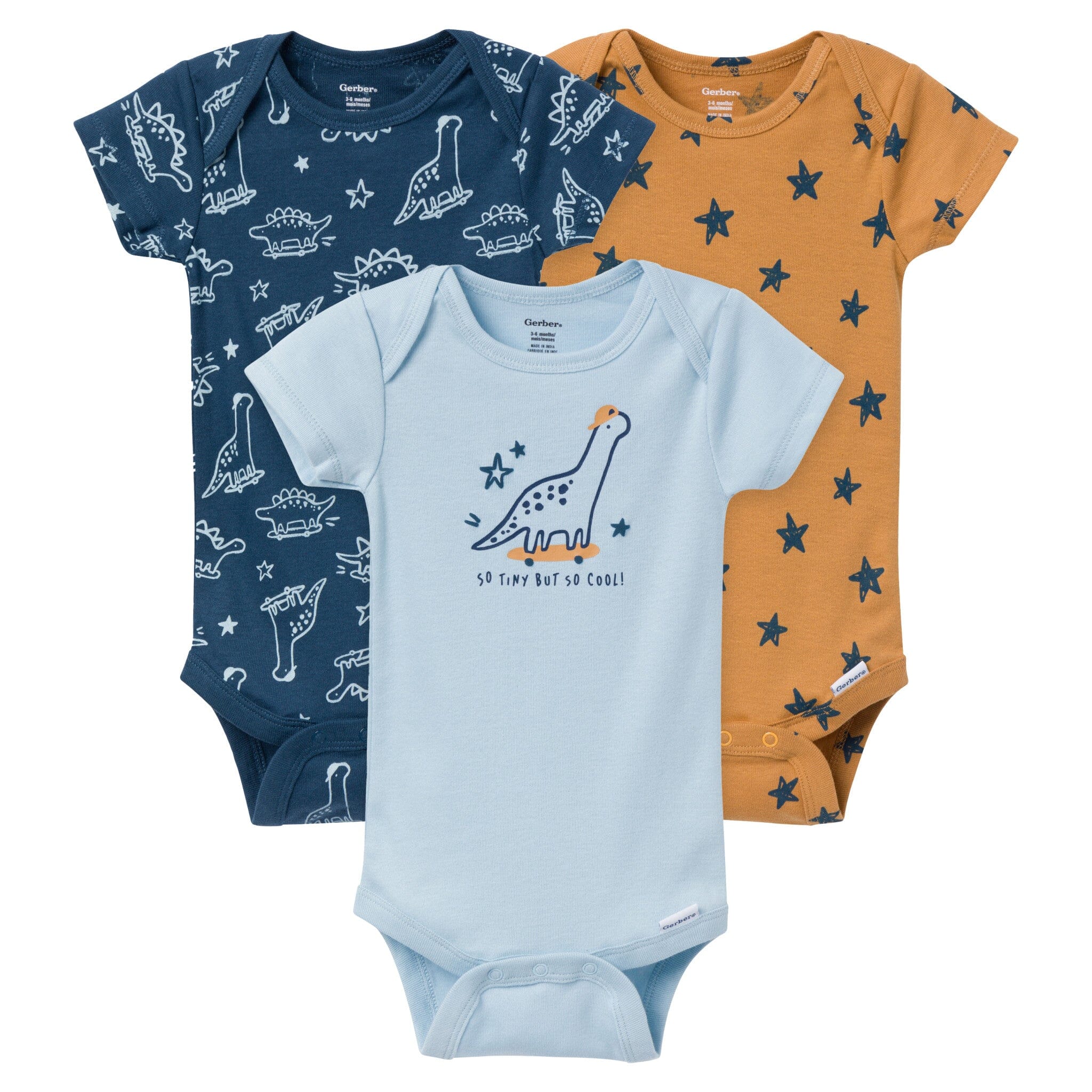 3-Pack Baby Boys Dino Dude Onesies® Bodysuits