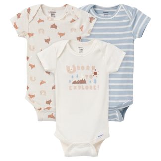 3-Pack Baby Boys Woodland Critters Onesies® Bodysuits