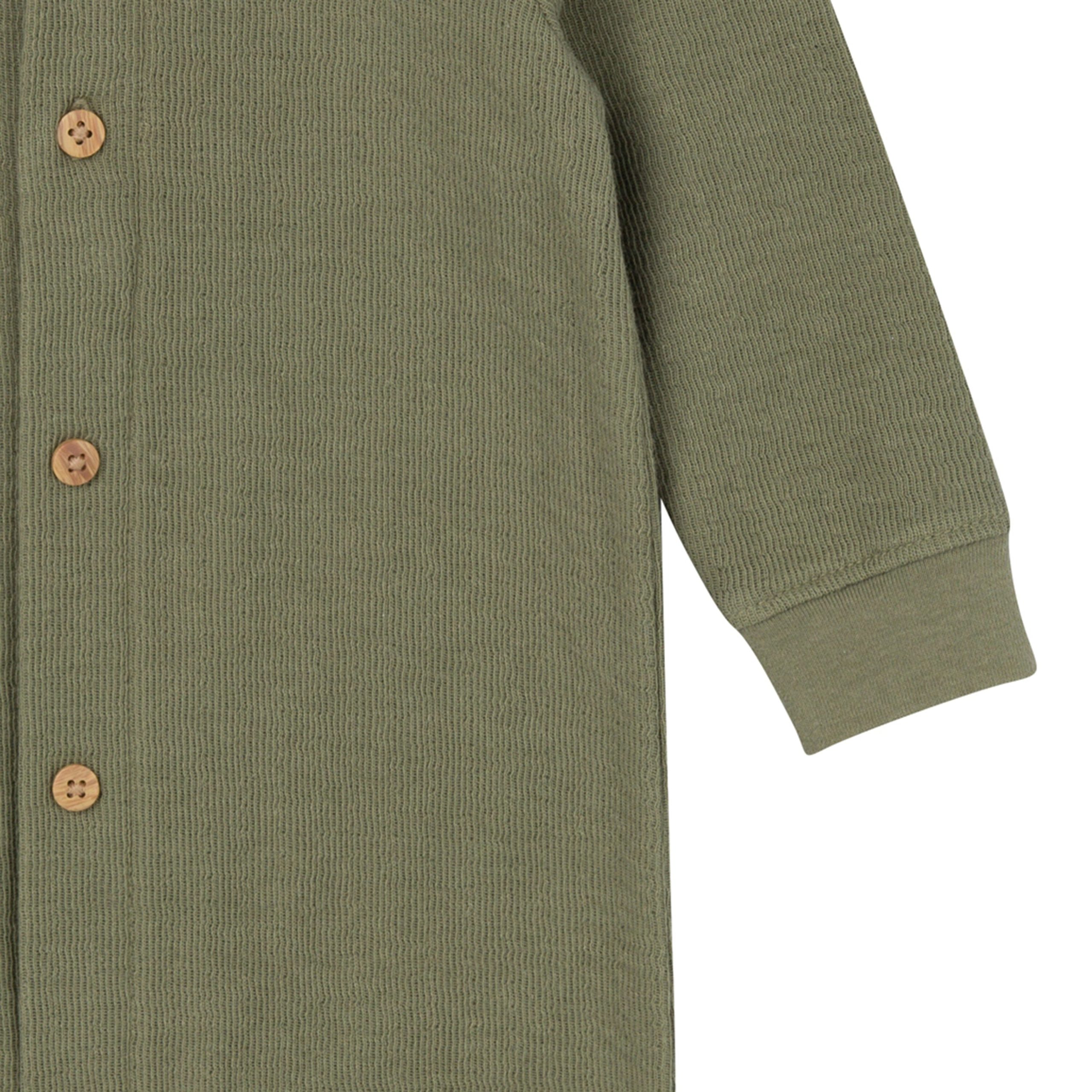Baby Boys Olive Hooded Romper - Image 4